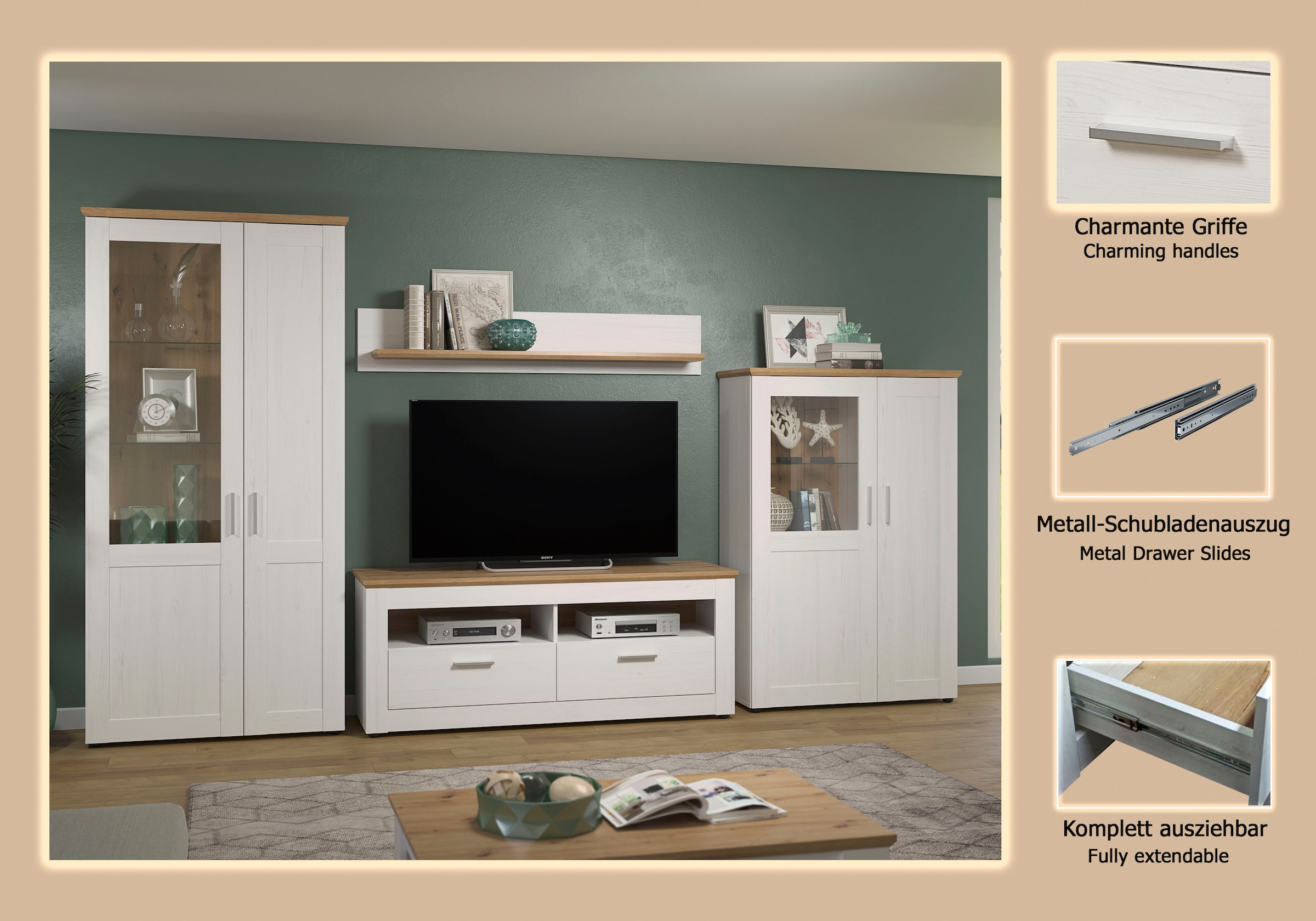 Home affaire Wohnwand »Nybro« Set, 4 Stk. tlg.