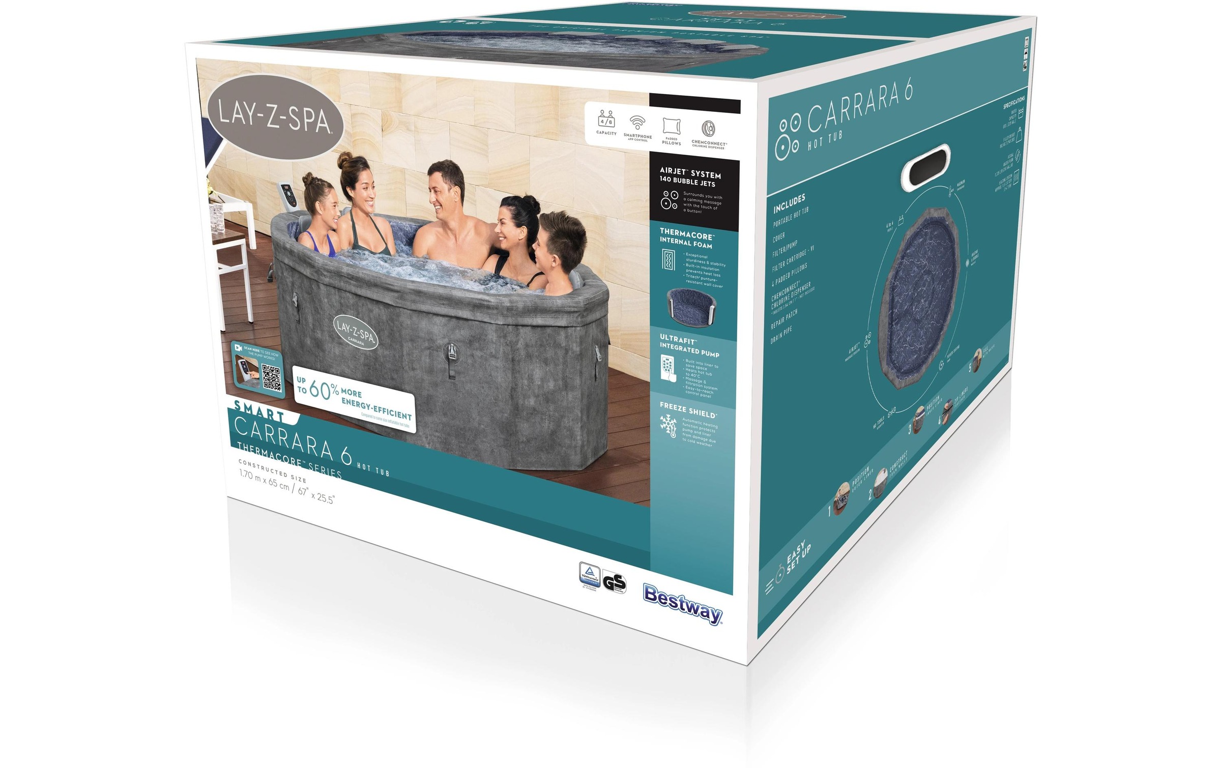 Bestway Whirlpool »Layz-Spa Carrara 170 x 65 cm«