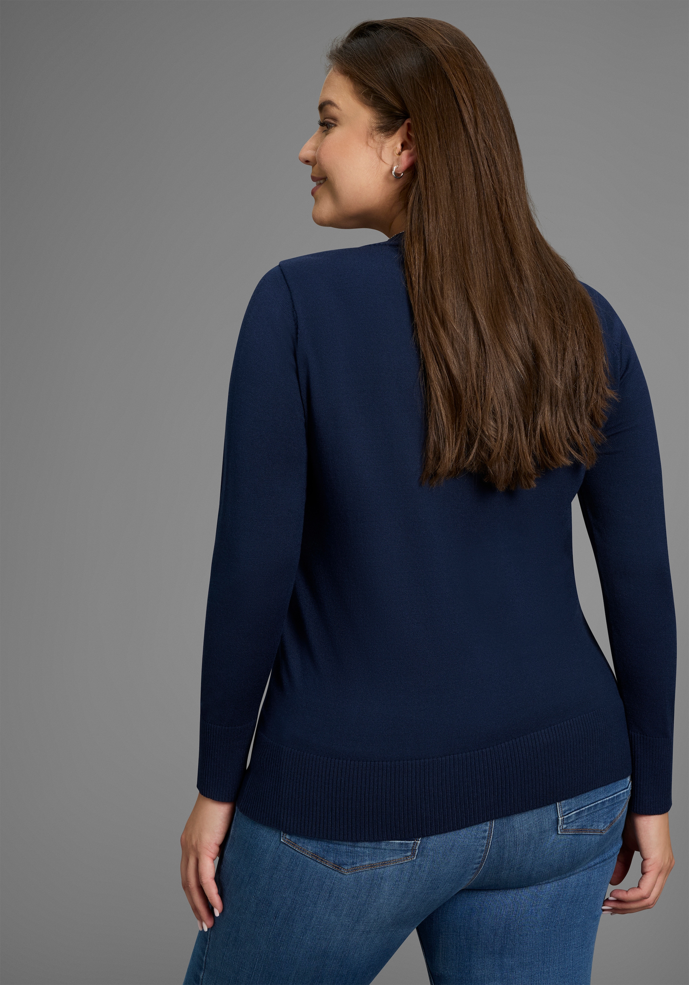 Laura Scott CURVE Strickpullover, mit V-Ausschnitt - GROSSE GRÖSSE