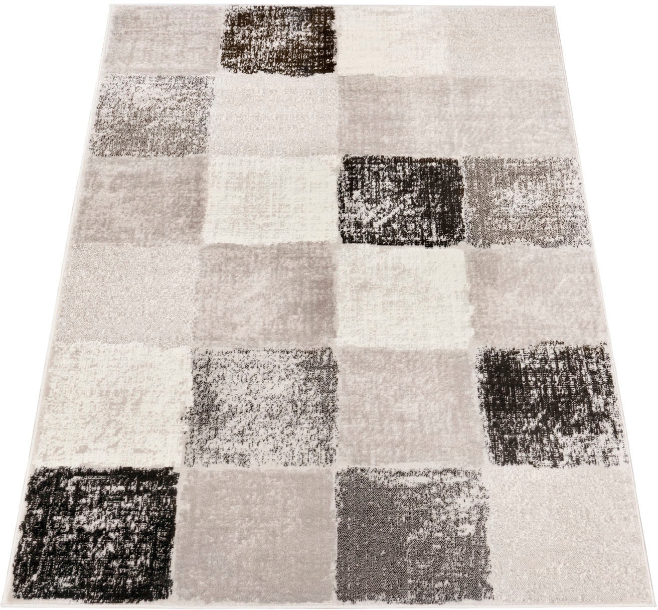 Paco Home Teppich »Sinai 084«, rechteckig, 13 mm Höhe, Kurzflor, modernes Karo Design