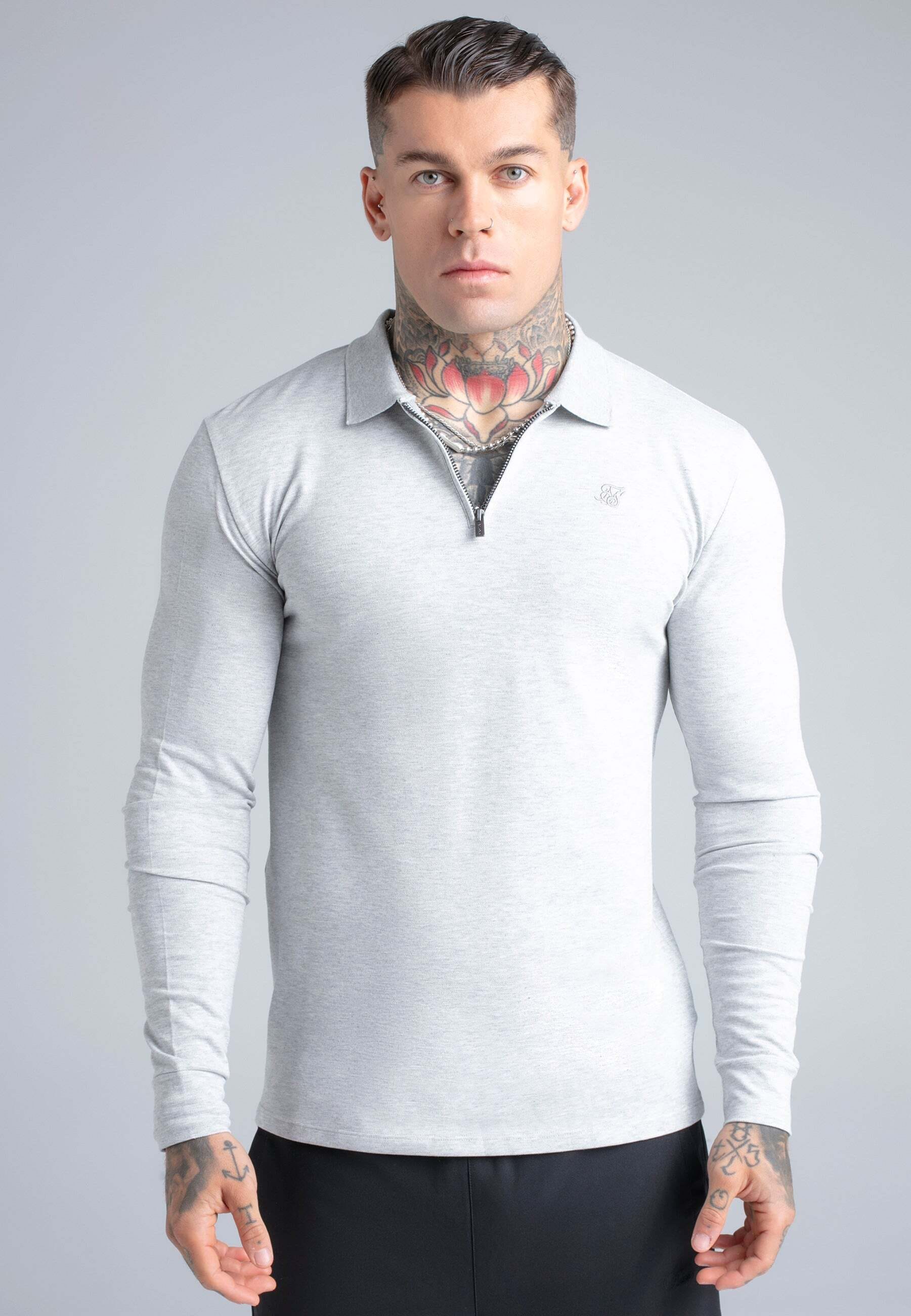 Siksilk Polo à manches longues »Siksilk Langarmpolo Longlseeved Zip«