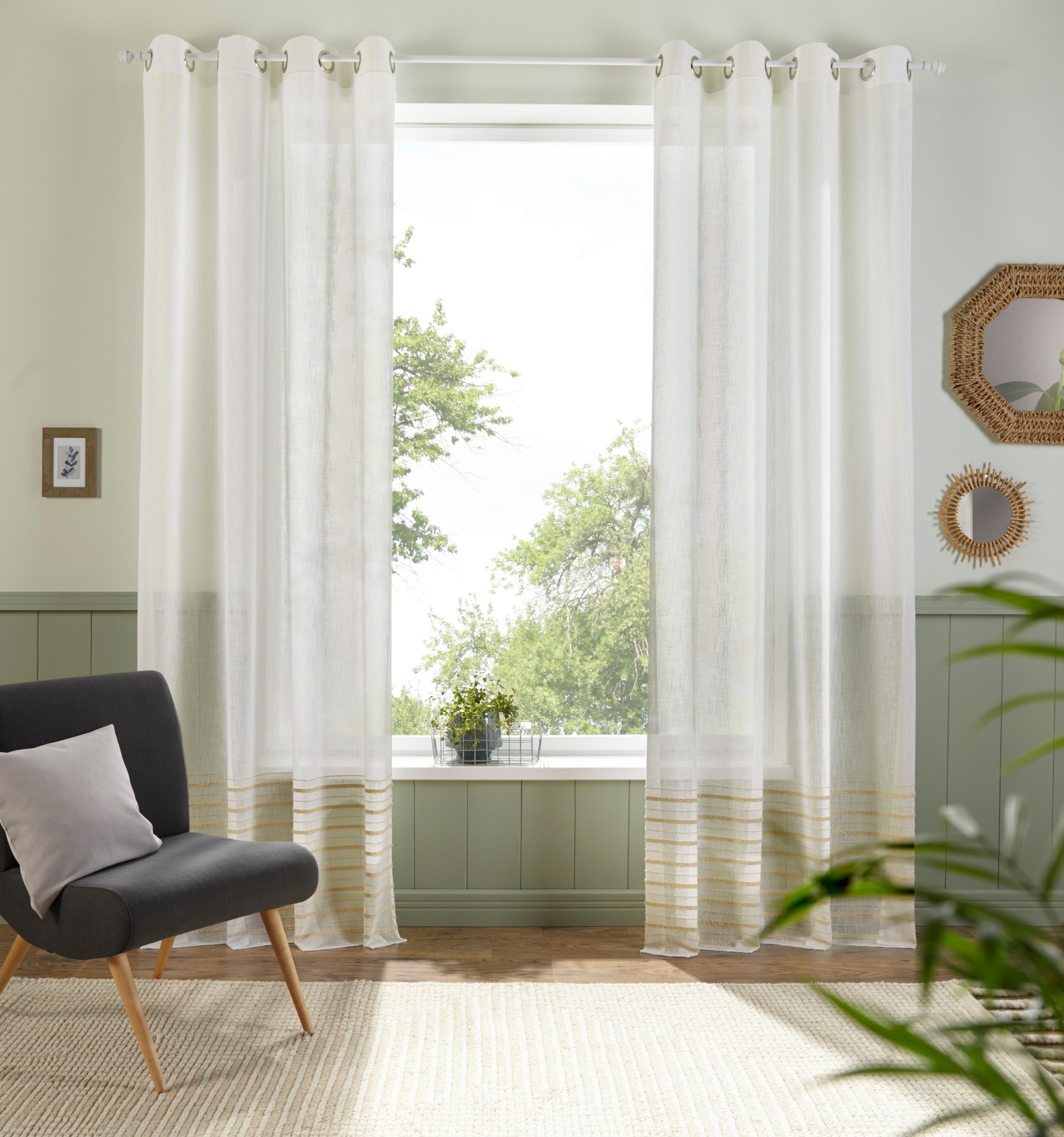 Image of andas Gardine »Lia«, (1 St.), transparent, hochwertiger Jacquard Stoff, pflegeleicht, verschiedene Grössen bei Ackermann Versand Schweiz