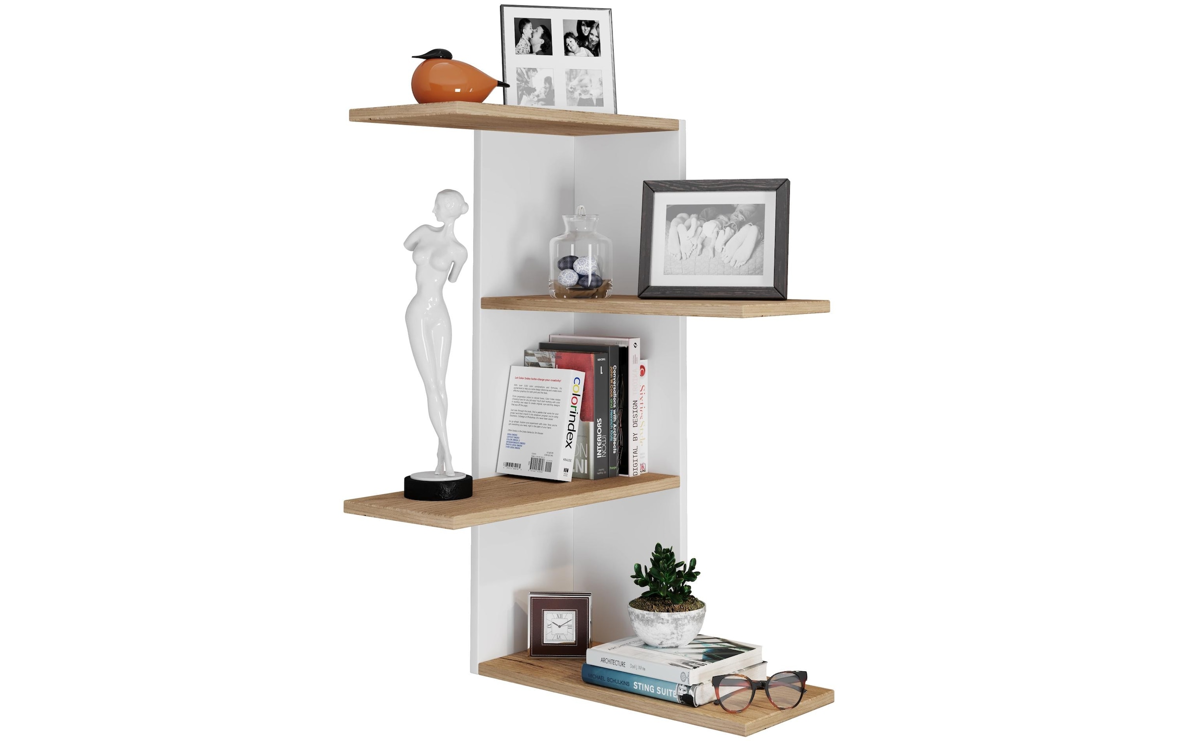 VCM Wandregal »Balos 77 x 45 cm« Platzsparendes Eckregal für Bücher und Dekoration