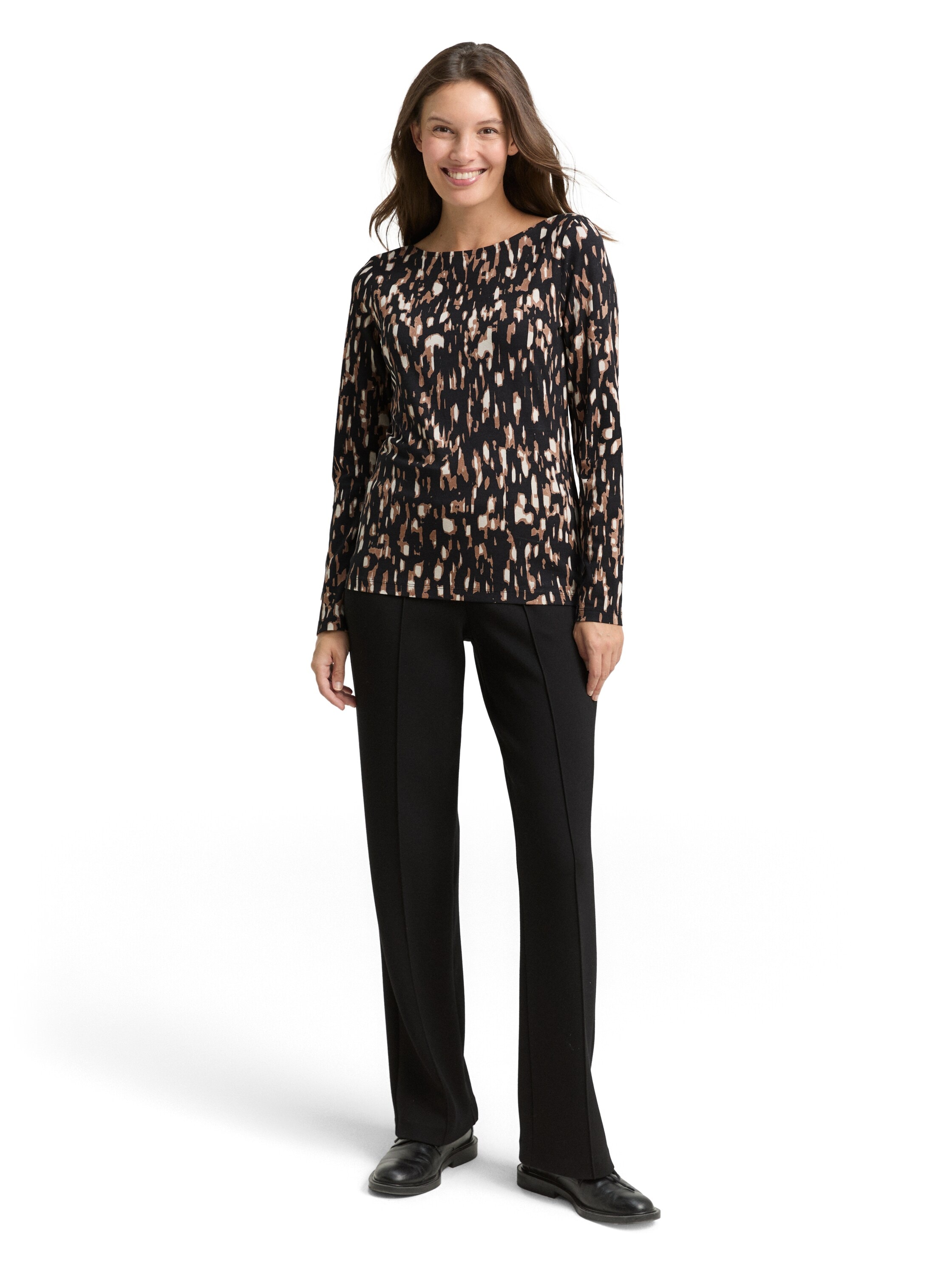 TOM TAILOR T-shirt à manches longues mit All-Over Print