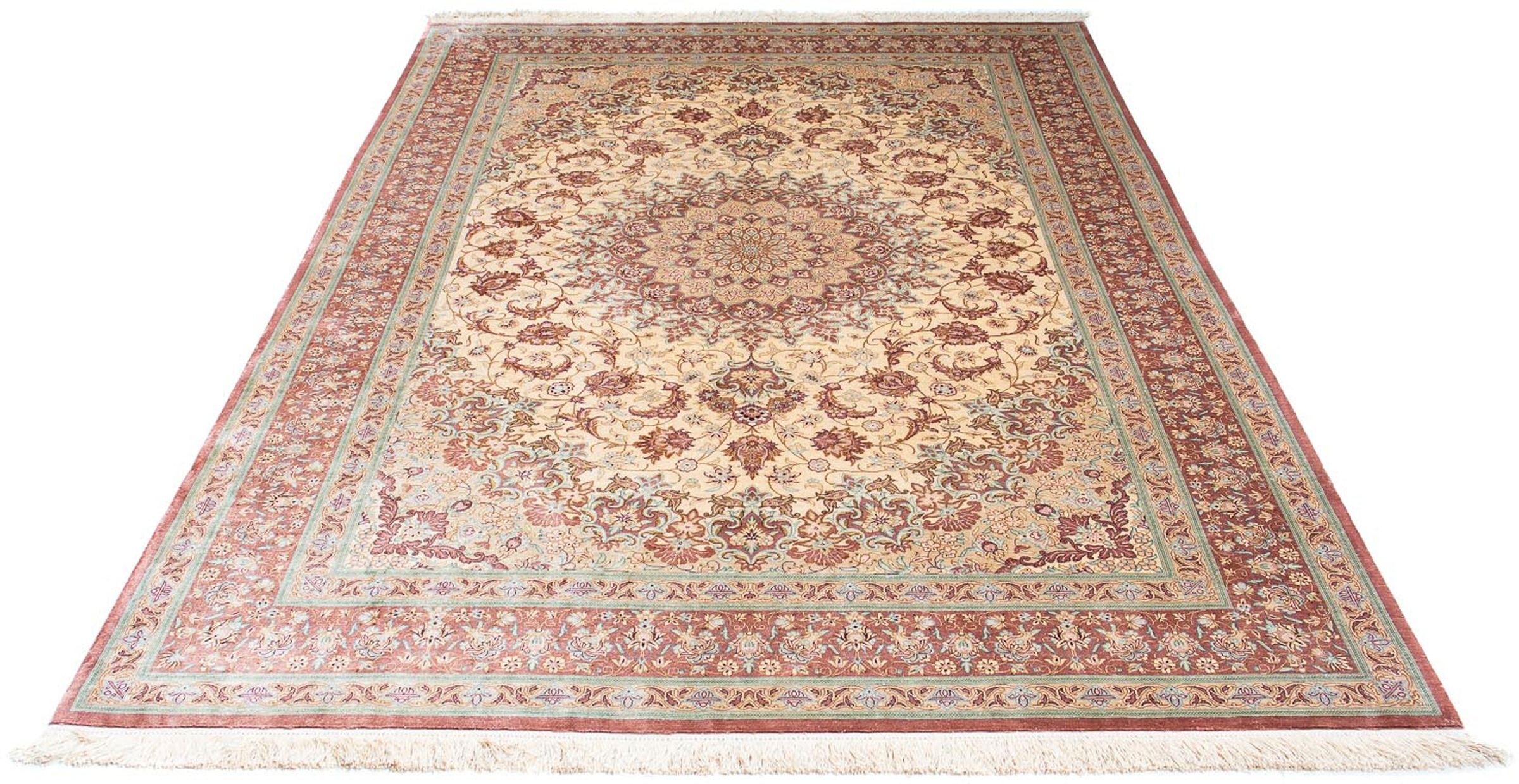 Image of morgenland Orientteppich »Perser - Ghom - 240 x 160 cm - beige«, rechteckig, 10 mm Höhe, Wohnzimmer, Handgeknüpft, Einzelstück mit Zertifikat bei Ackermann Versand Schweiz