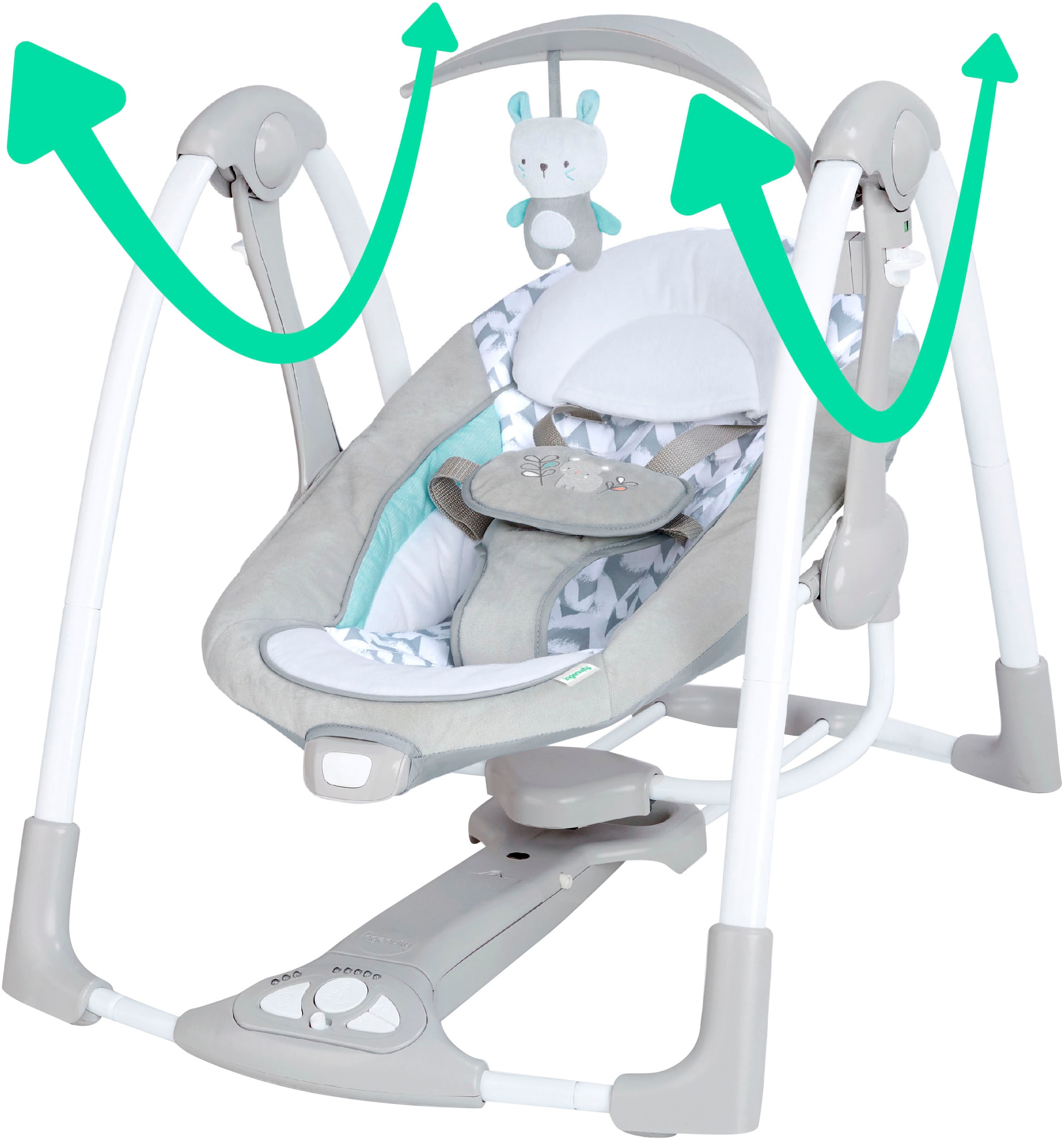 ingenuity Balançoire bébé »ConvertMe Swing-2-Seat Portable Swing - Raylan« mit automatischer Schaukelfunktion und Sound-Effekt