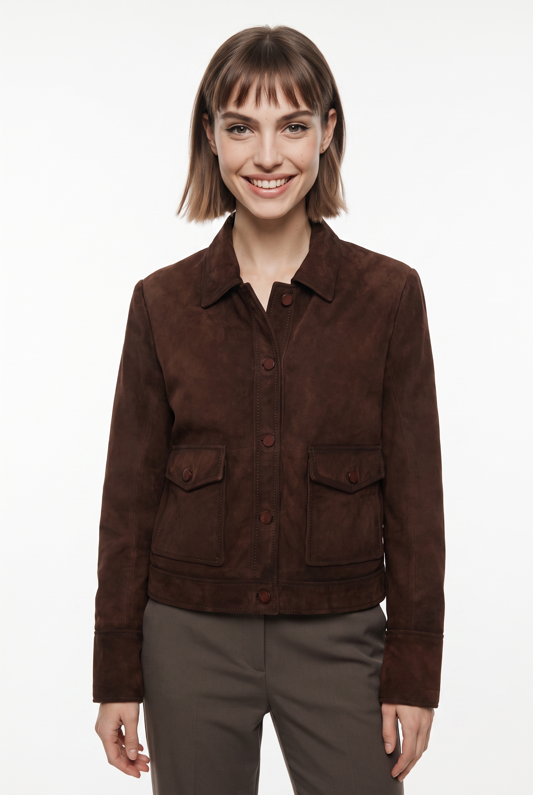 Image of Mauritius Lederjacke "MWAristea" aus Wildleder, Umlegekragen