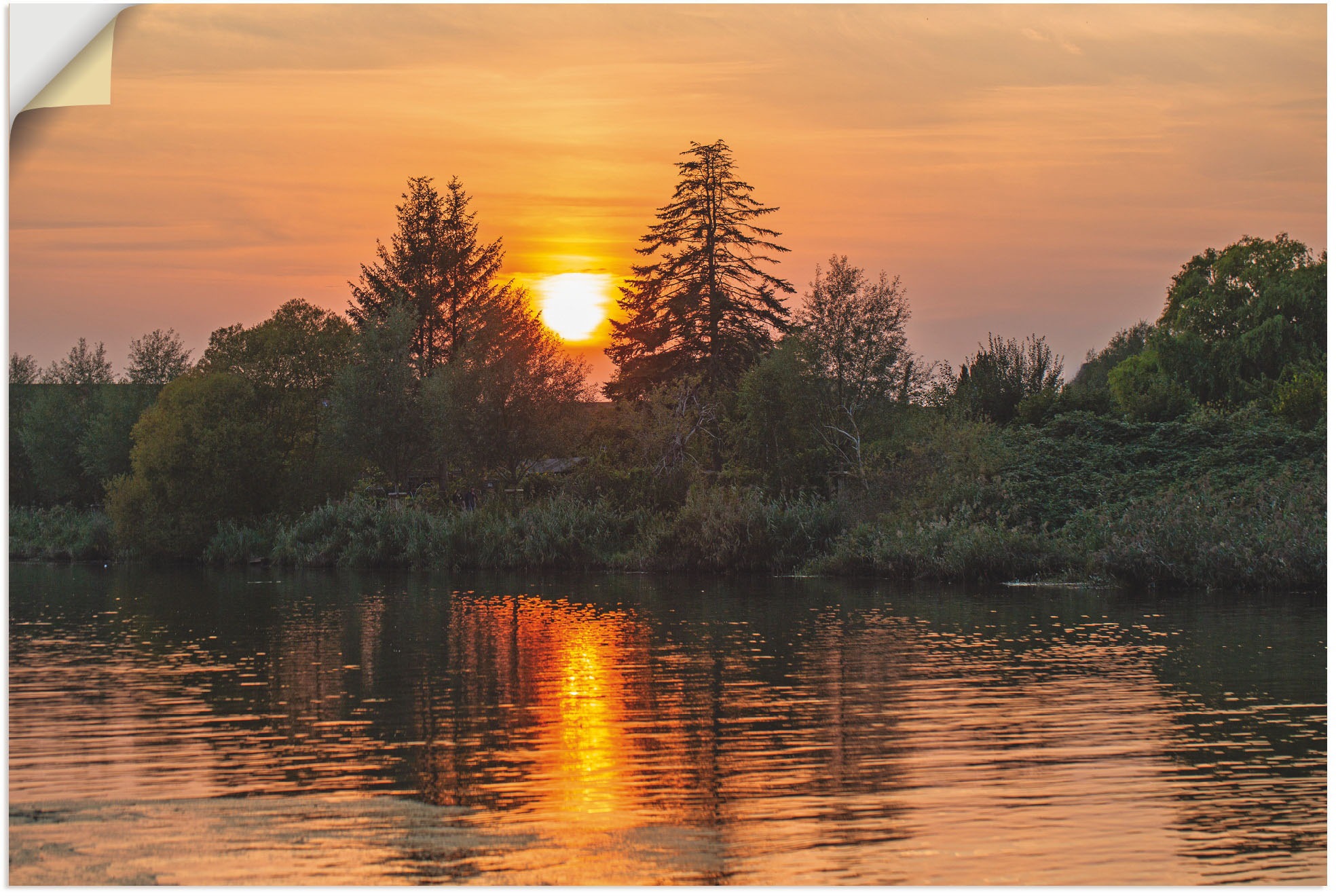 Image of Artland Wandbild »Abendidylle Geniner Ufer Lübeck«, Bilder vom Sonnenuntergang & -aufgang (1 Stück), in vielen Grössen & Produktarten - Alubild/Outdoorbild, Leinwandbild, Poster, Wandaufkleber/Wandtattoo auch für Badezimmer geeignet bei Ackermann Versand 