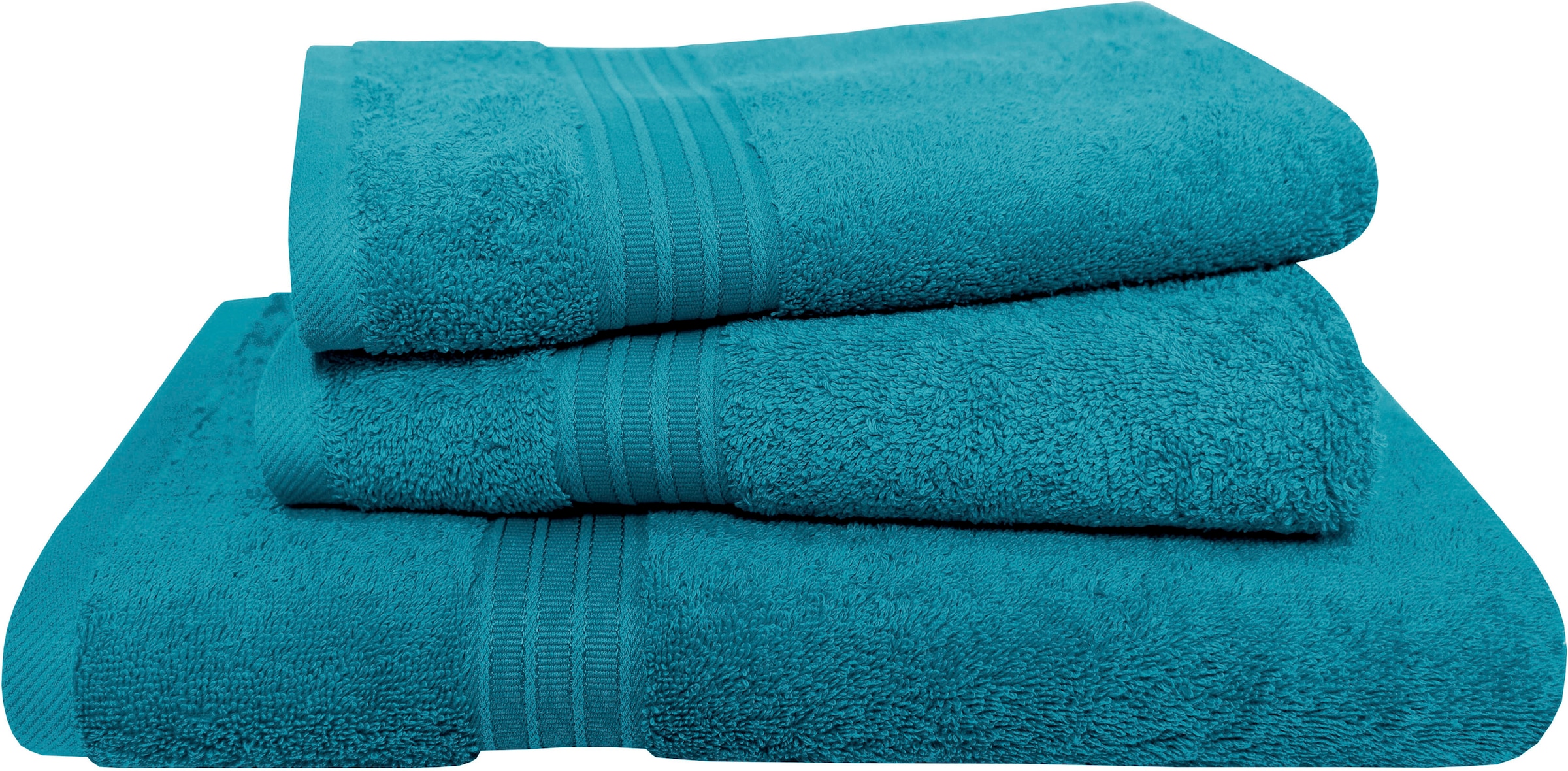 Image of Dyckhoff Handtuch Set "Siena" Set 3 Stk. Frottier mit Bordüre; 2 Handtücher (50x100cm), 1 Duschtuch (70x140cm)