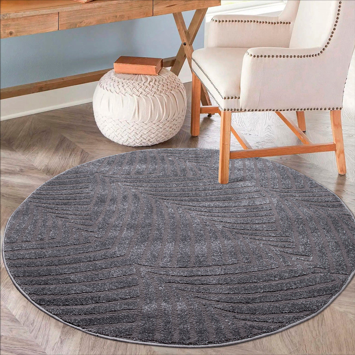 Image of Carpet City Teppich "Friseé-Teppich FANCY 648" rechteckig 12 mm Höhe Kurzflor,3D-Optik,Kreisförmiges Muster, Wohnzimmer,Schlafzimmer