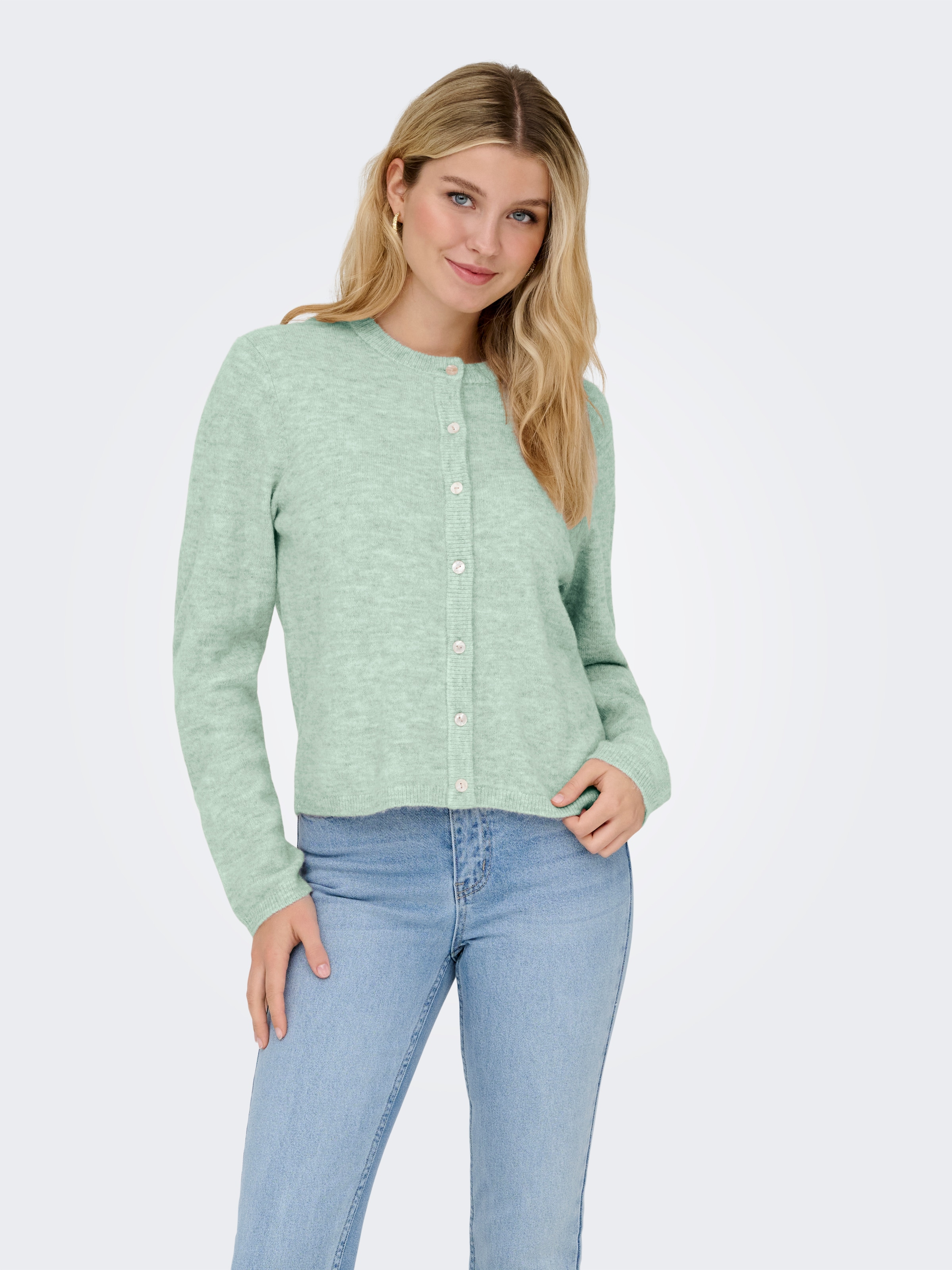 ONLY »ONLSIMONI L/S O-NECK CARDIGAN KNT NOOS« Materialmix, relaxed fit