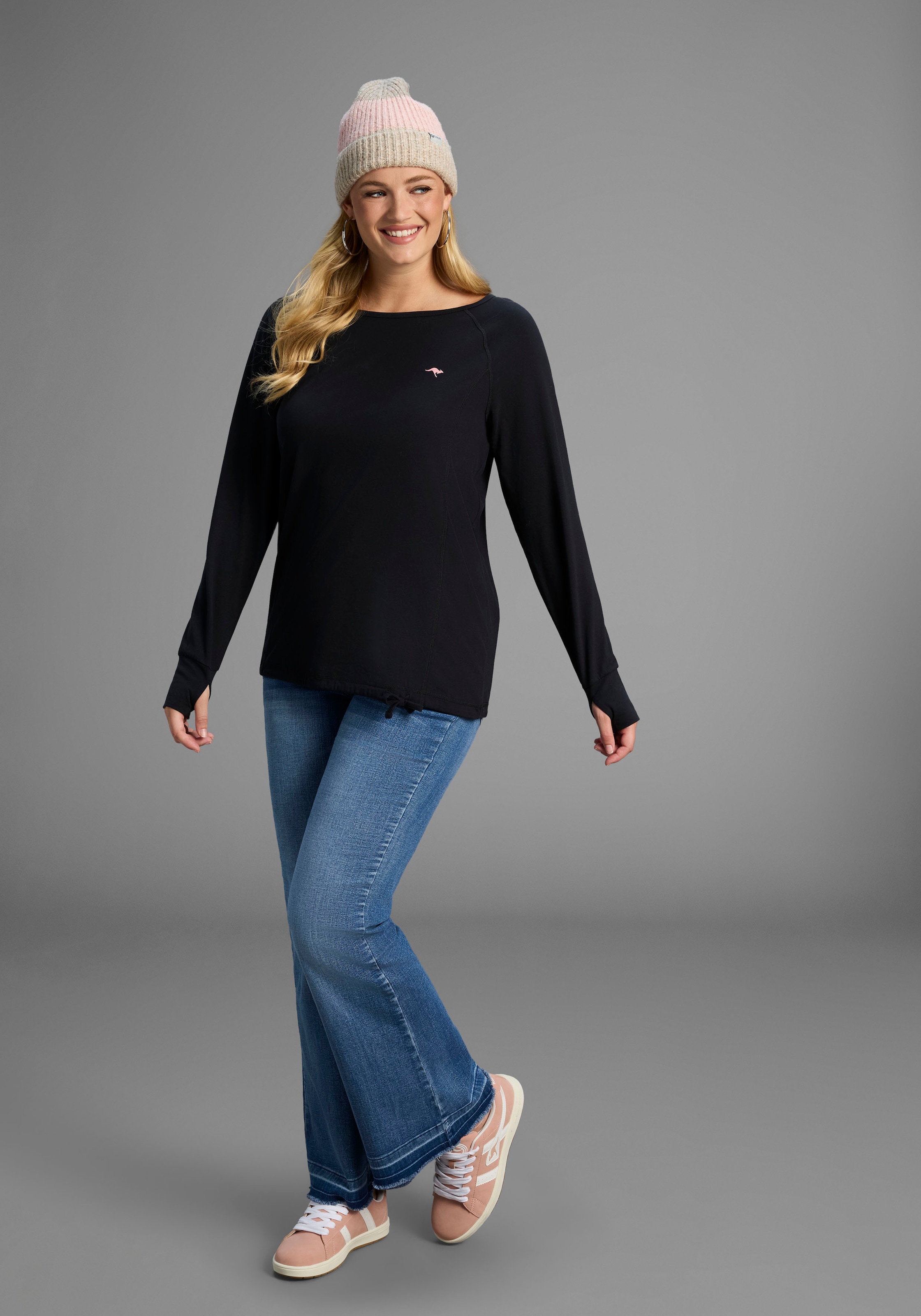 KangaROOS Langarmshirt Langarm,  für Büro und Freizeit,  grosse Grössen