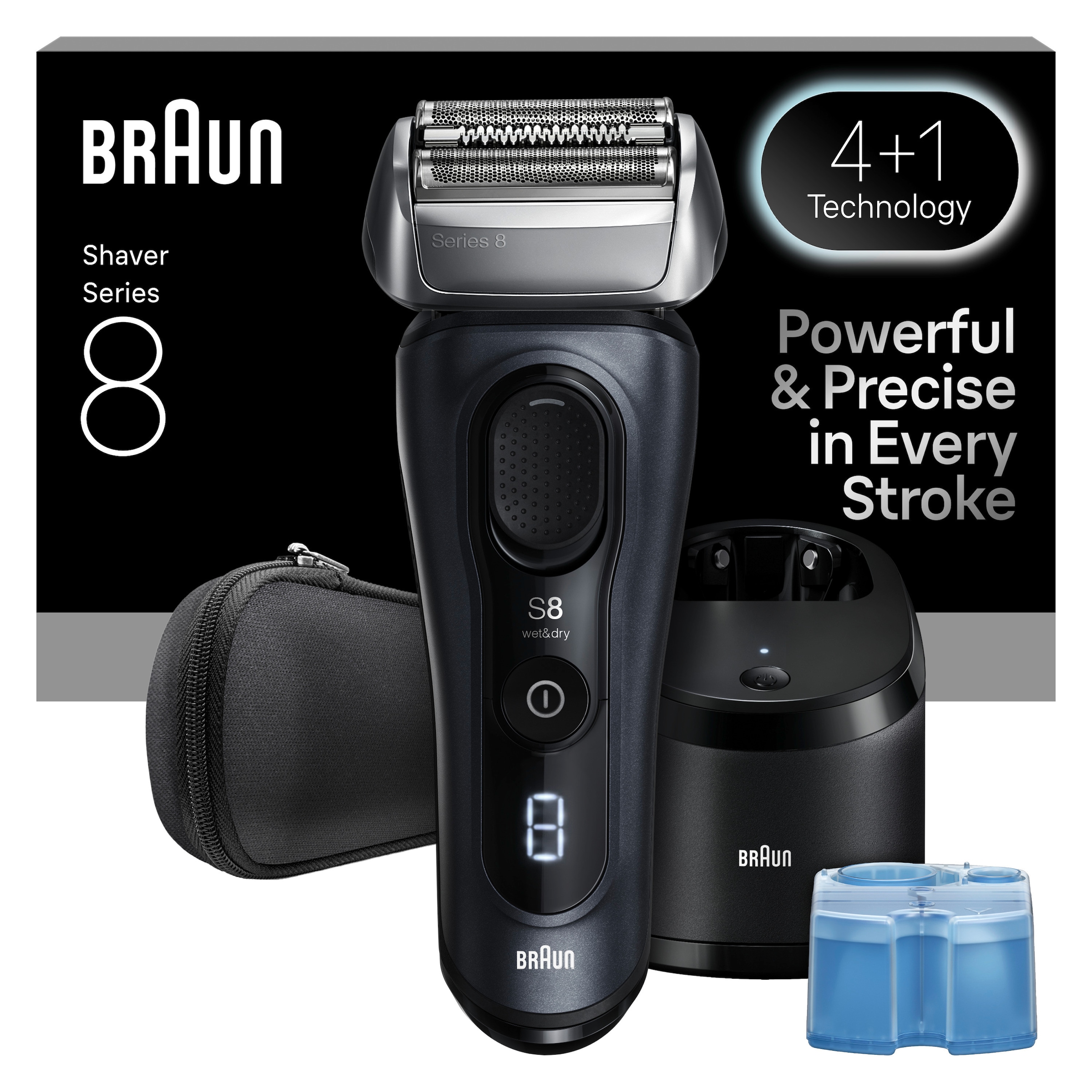 Image of Braun Elektrorasierer "Series 8 8663cc" Smart Care Center integrierter Präzisionstrimmer SensoAdapt für jede Bartdichte, mit 5in1 SmartCare Center