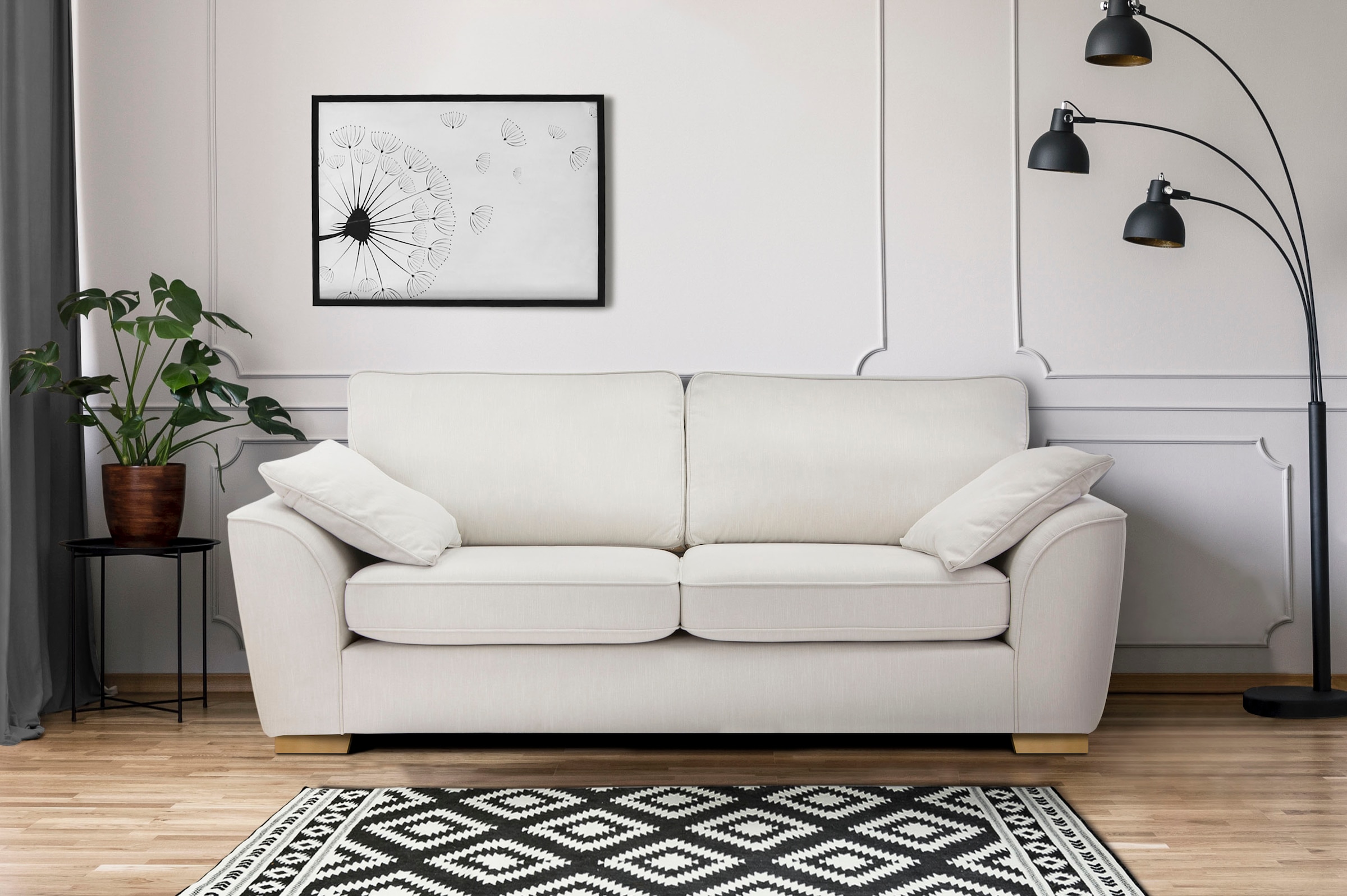 Home affaire 3-Sitzer »Savoy«, gemütliches Sofa mit vielen Kissen, in 2 Bezugsqualitäten
