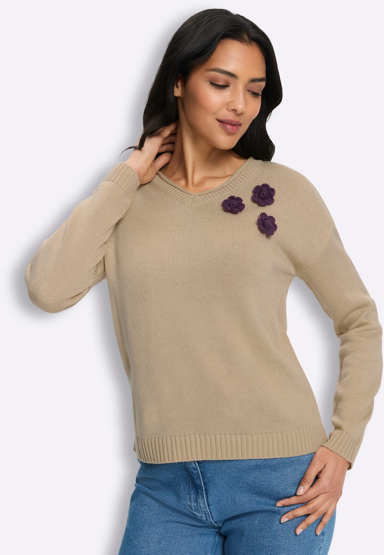 Classic Basics V-Ausschnitt-Pullover »Strickpullover«