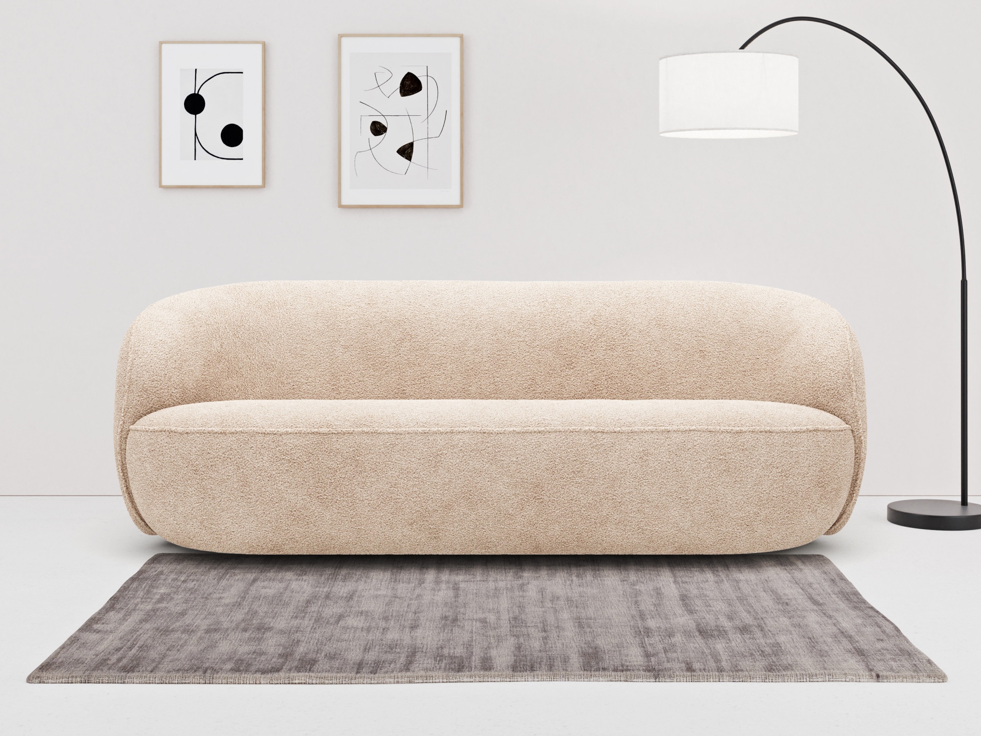 LeGer Home by Lena Gercke 3-Sitzer »Effie«, in einer einzigartigen runden Form, komfortables Sitzen