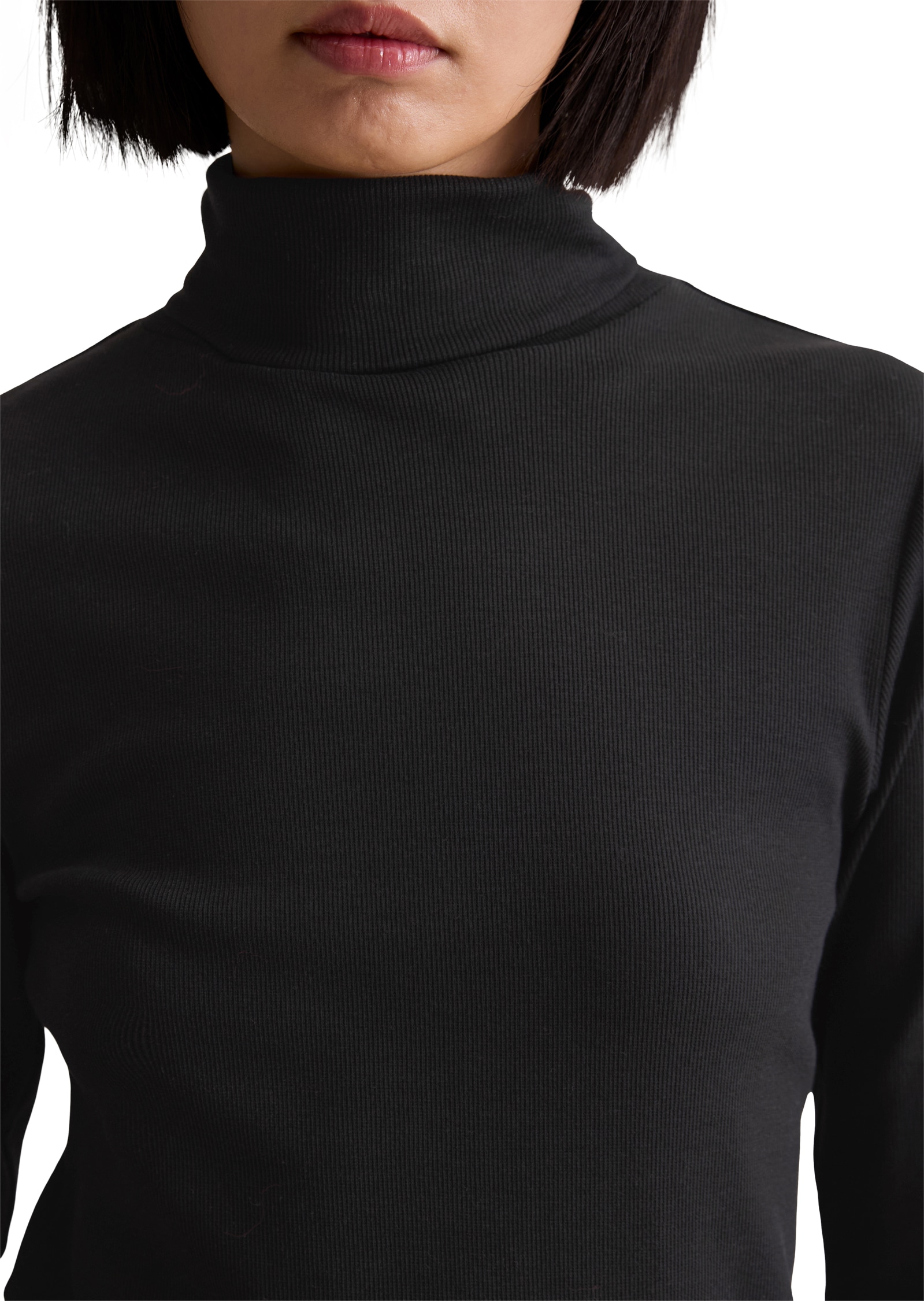 Marc O'Polo DENIM T-shirt à col roulé slim fit, en jersey côtelé doux