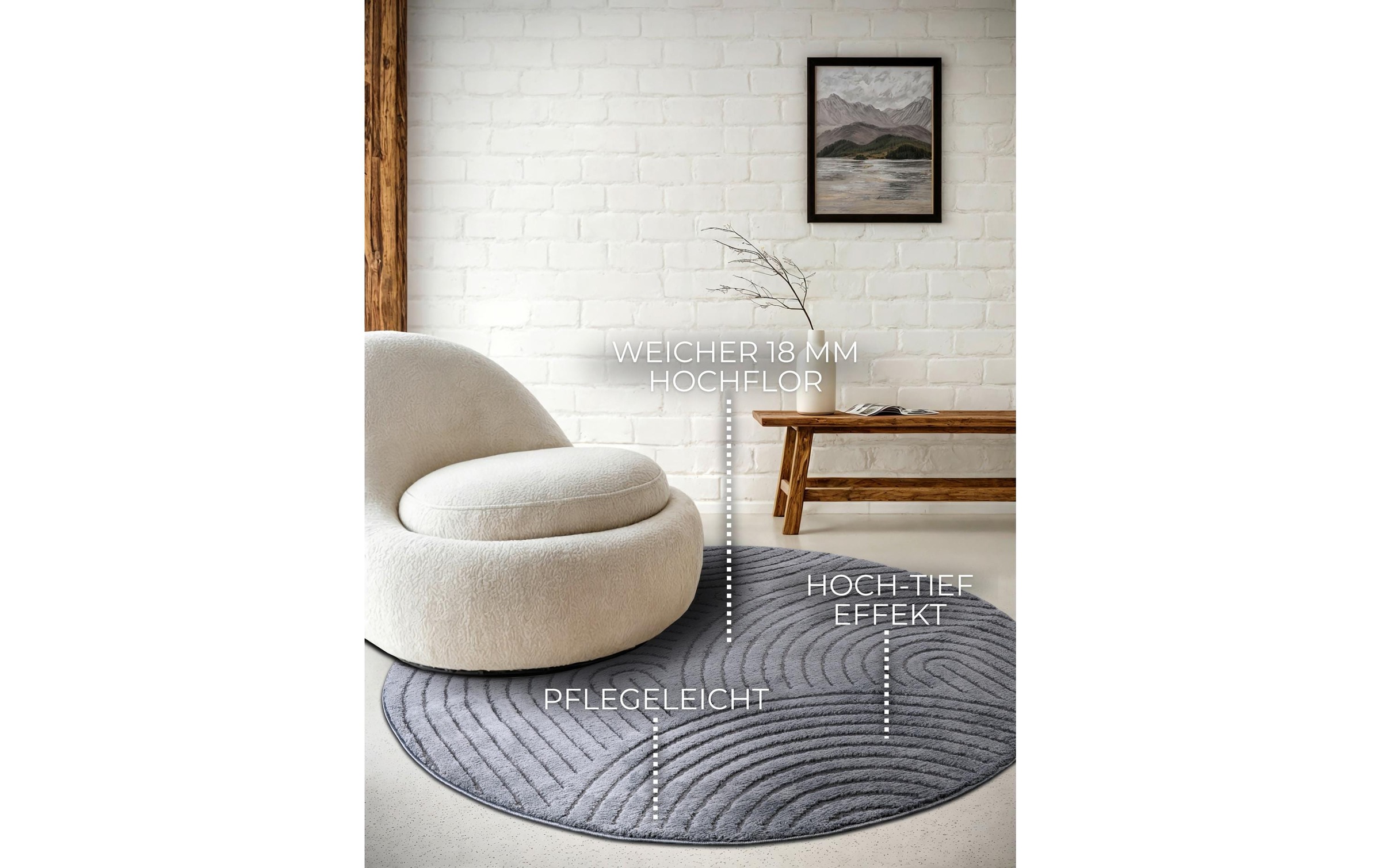 ELLE DECORATION Teppich »Panglao Ø 160 cm«