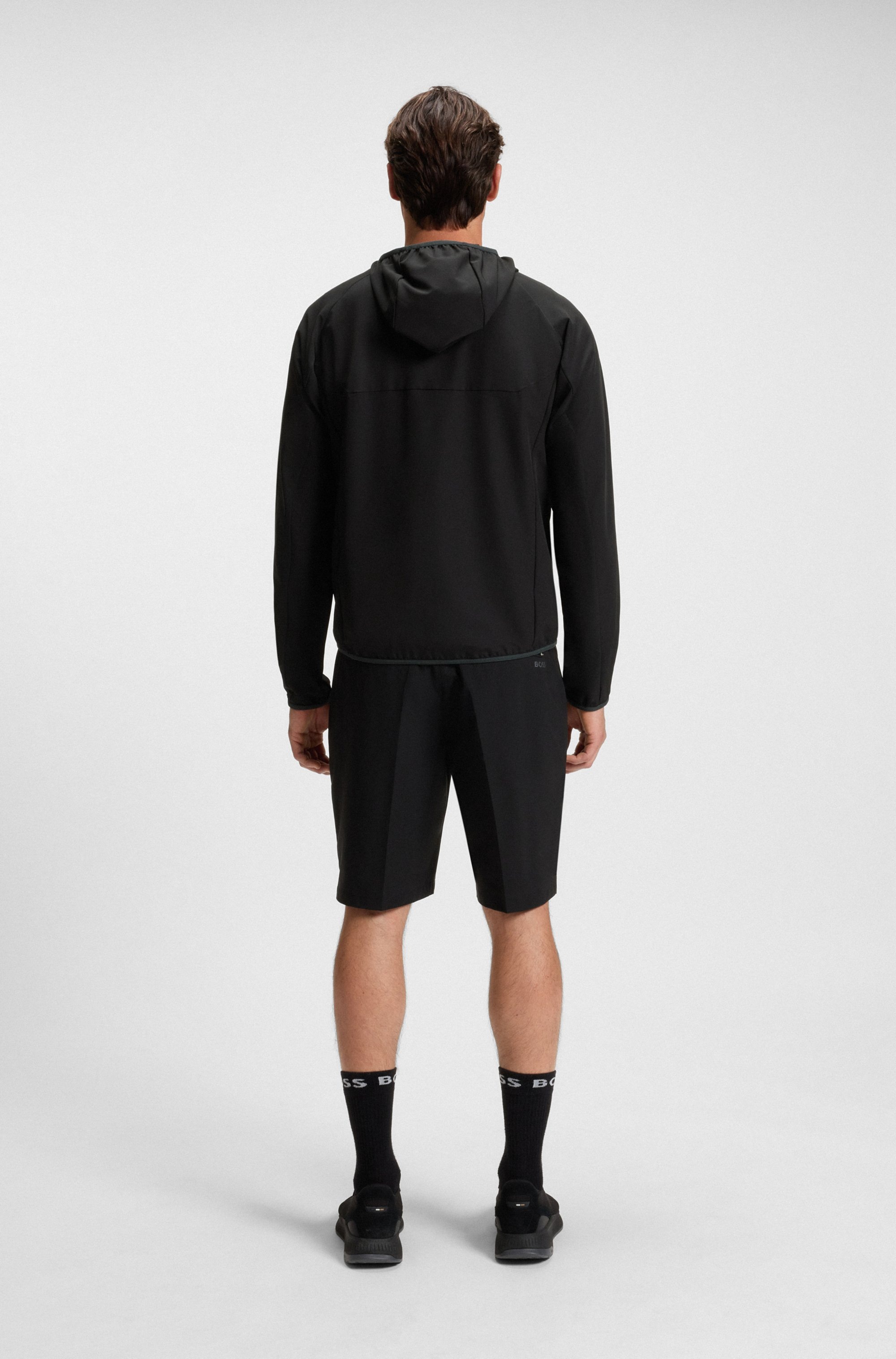 BOSS GREEN Veste fonctionnelle »L Commuter« mit Kapuze wasserabweisend Funktionsjacke mit gummiertem Label 4 Wege Stretch