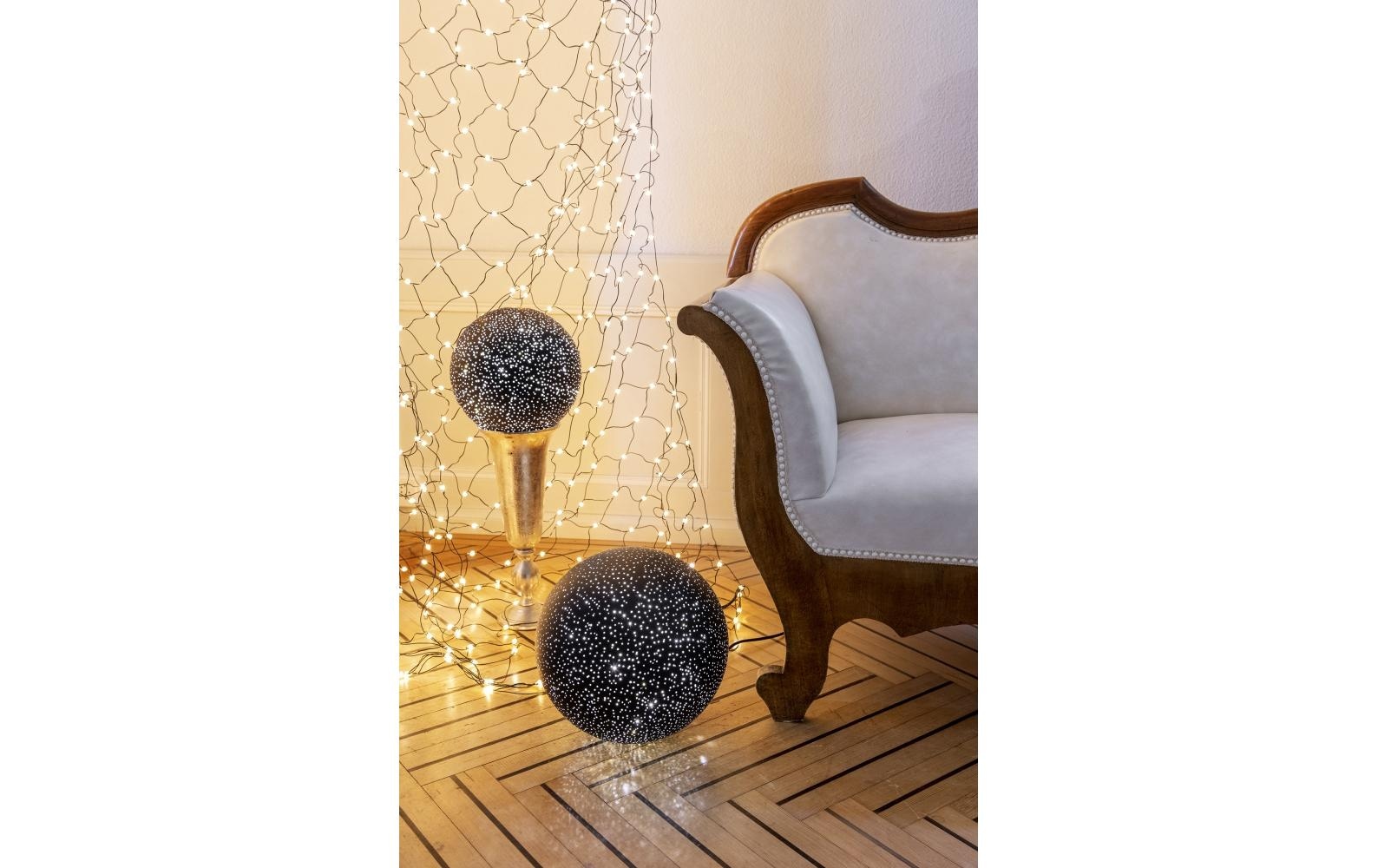 STT Filet d'éclairage LED »Lichternetz Angel black« 800 cuis-flammig