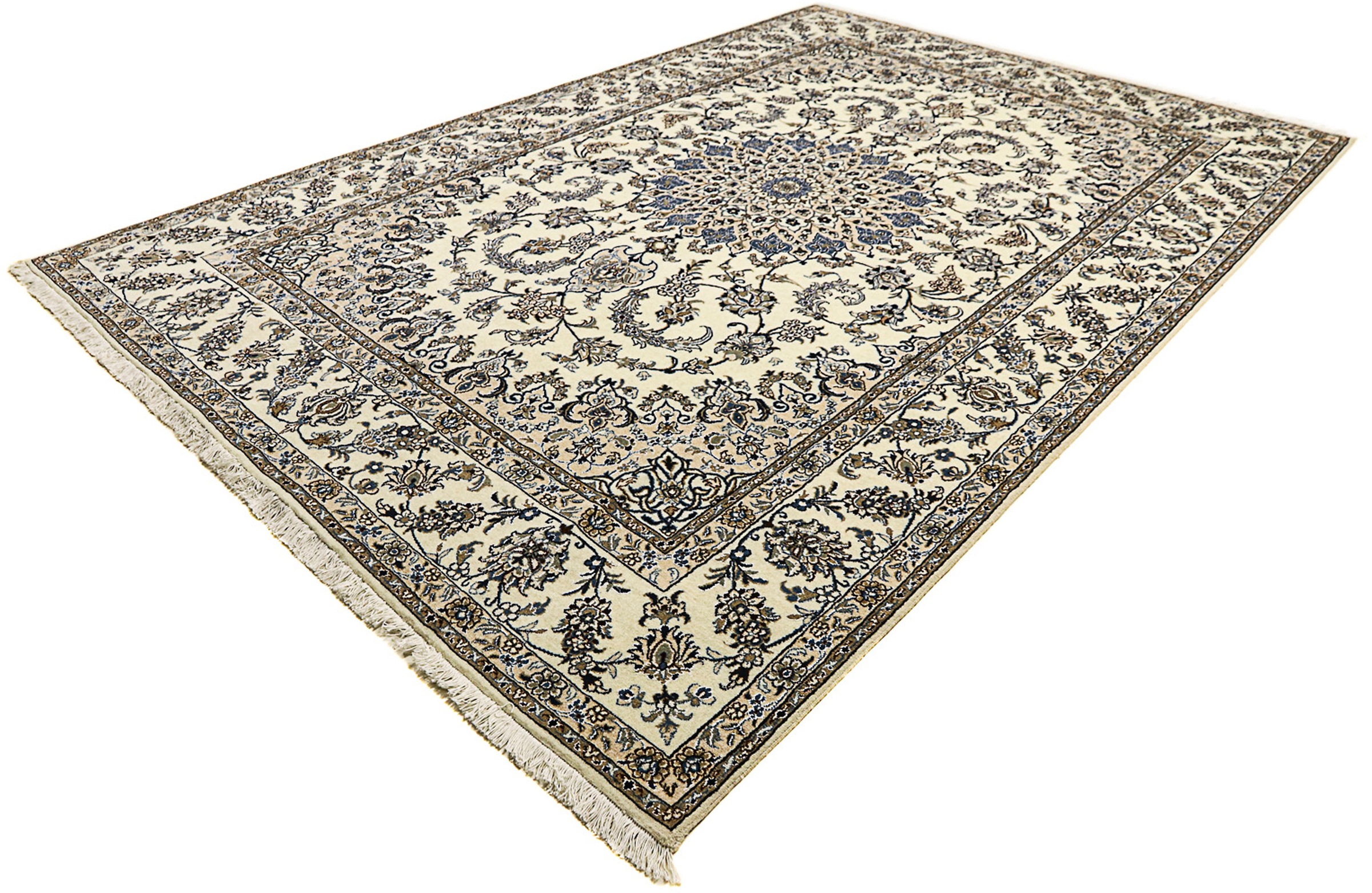 Image of morgenland Orientteppich »Perser - Nain - 354 x 245 cm - beige«, rechteckig, 12 mm Höhe, Wohnzimmer, Handgeknüpft, Einzelstück mit Zertifikat bei Ackermann Versand Schweiz