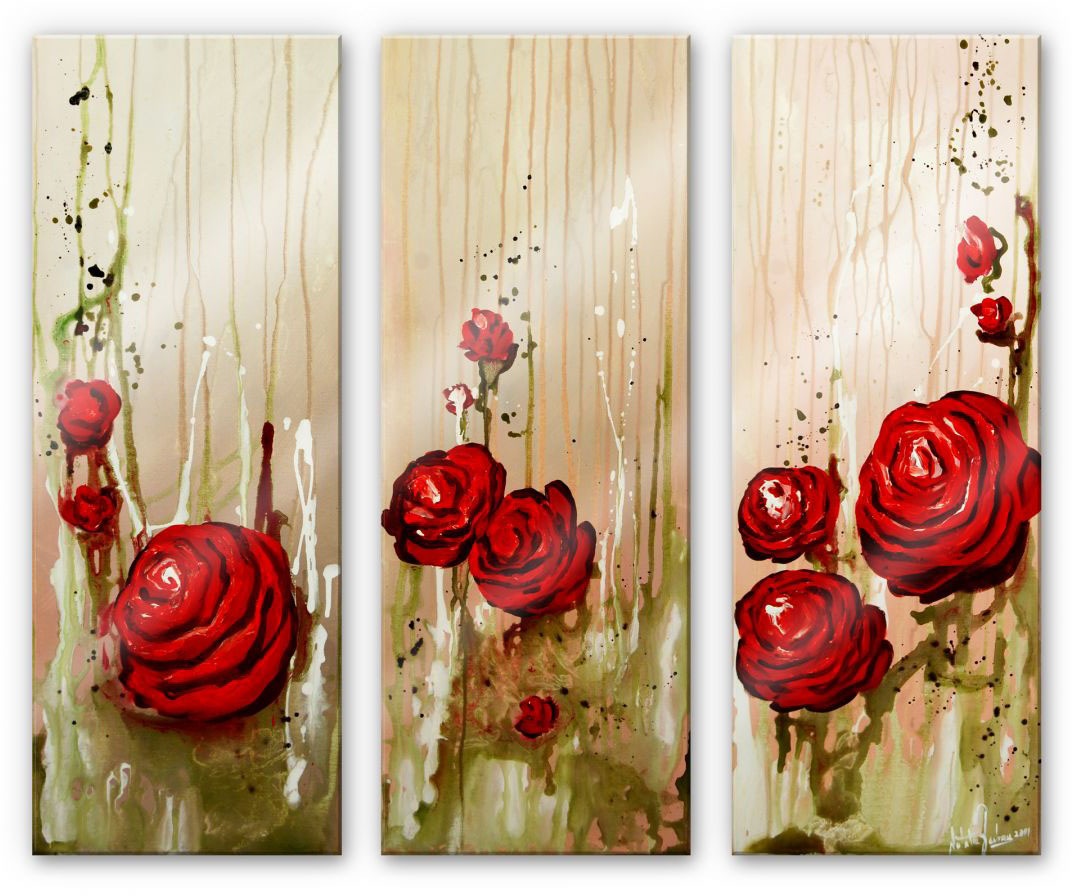 Image of Wall-Art Mehrteilige Bilder »Schlafzimmer Rosen (3-teilig)«, (Set, 3 St.) bei Ackermann Versand Schweiz