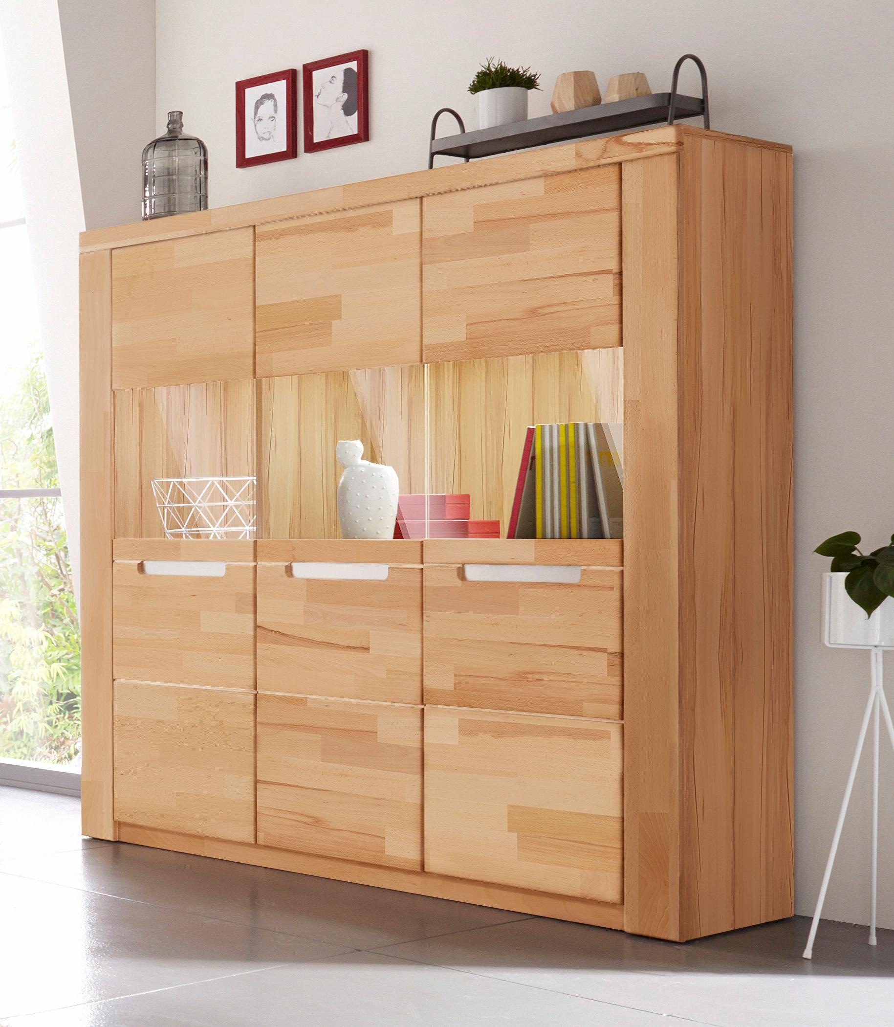 Image of GOODproduct Highboard "Kolding" Breite 140 cm mit 3 Glastüren
