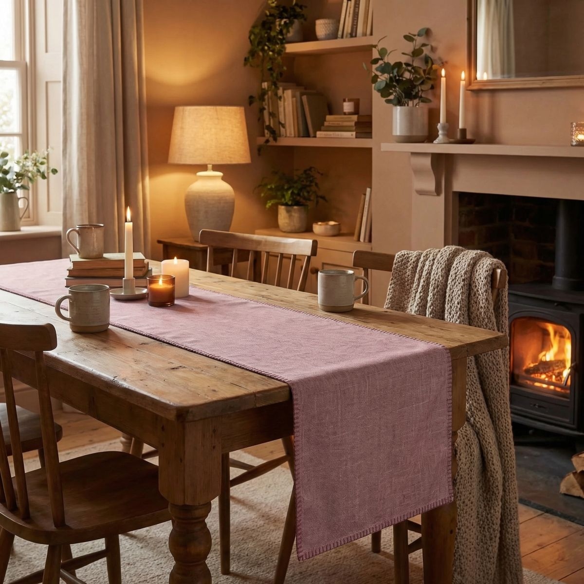 Home affaire Chemin de table »Tischläufer rose 45x150cm«