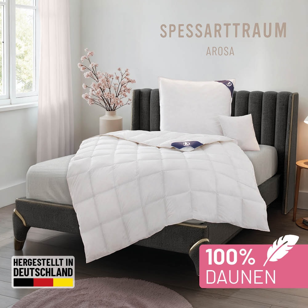 Image of SPESSARTTRAUM Daunenbettdecke "Laax Bettdecke 135x200, 155x220 cm und viele weitere Grössen" extraleicht Füllung 100% Daunen 1 Stk. tlg. Bettdecken Ganzjahresbettdecke, Winter, Sommer