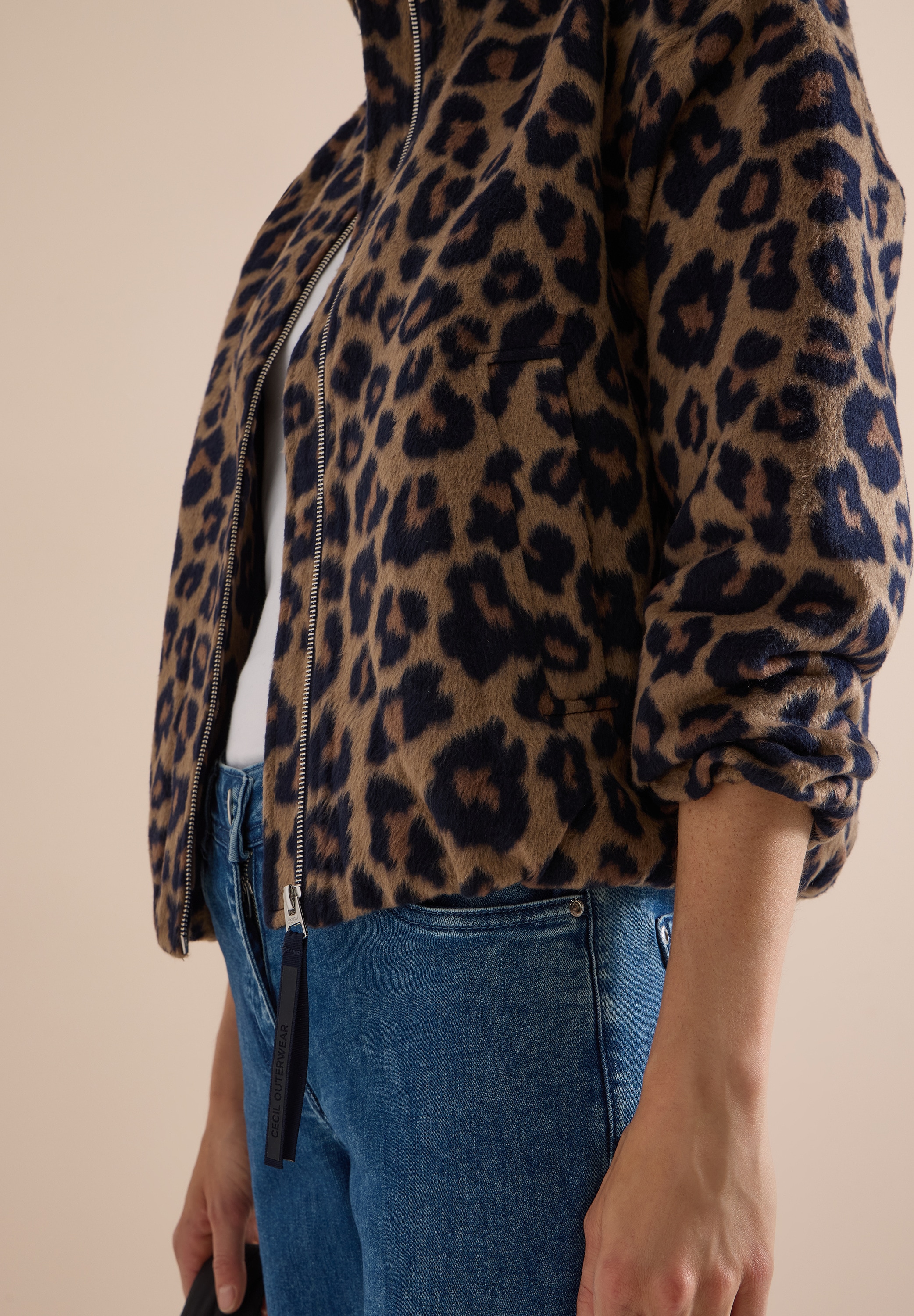 Cecil Blouson peluche en mélange de polyester avec contenu en laine,