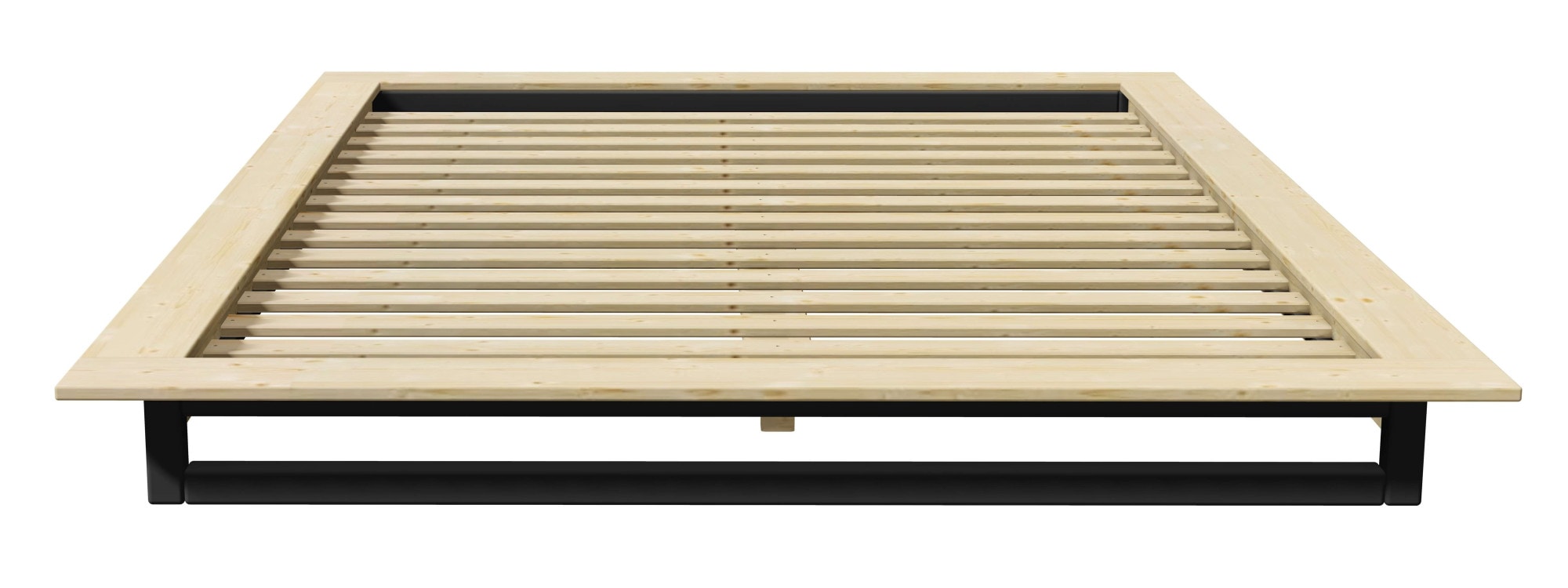 GOODproduct Futonbett »Kobe, Massivholzbett aus Kiefer im Industrial Design, 200 KG belastbar« B/T/H:165/225/18,1 cm,  stabiles Kufengestell,  rundum Ablagefläche, FSC, Made in Europe