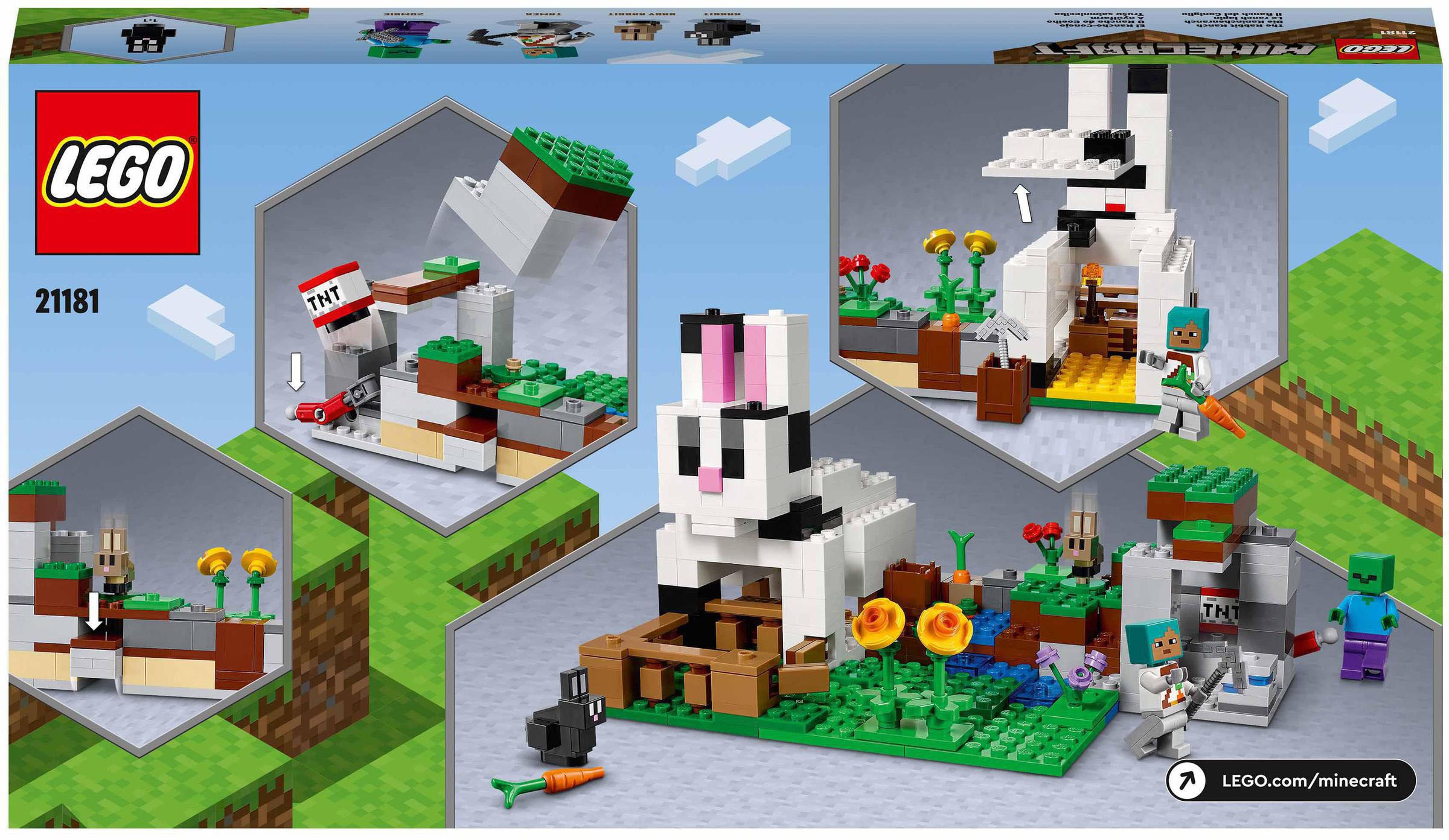 LEGO® Konstruktionsspielsteine »Die Kaninchenranch (21181), LEGO® Minecraft™«, (340 St.)