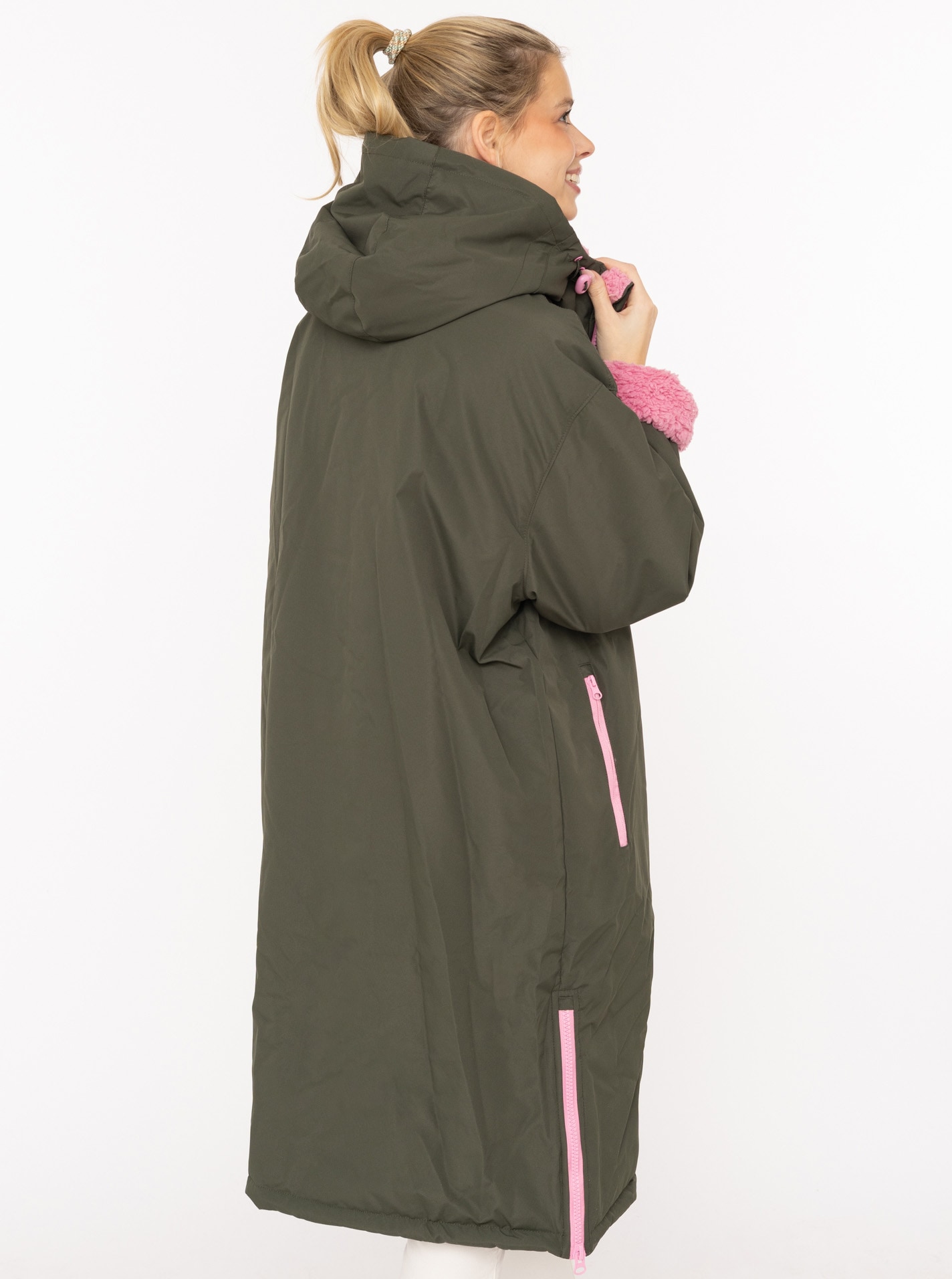 Zwillingsherz Manteau court »"Oversize Windjacke ZH"« seitliche Taschen, Kapuze, Reissverschluss, Teddy Futter