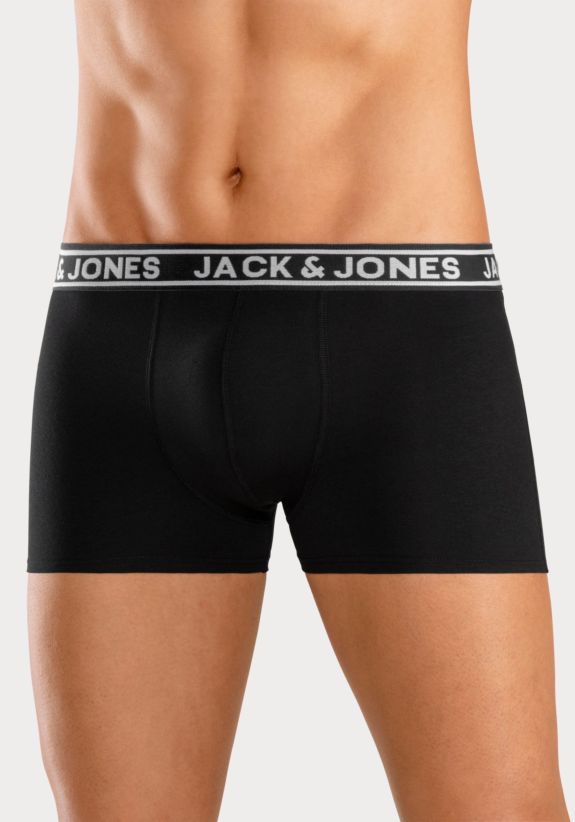 Jack & Jones Trunk »JACCRISP im 6er Pack mit Logobund und Stretchkomfort«, (Packung, 6 St.), unifarben mit Farbeinsatz, modisch, eng anliegend, Baumwollmischung
