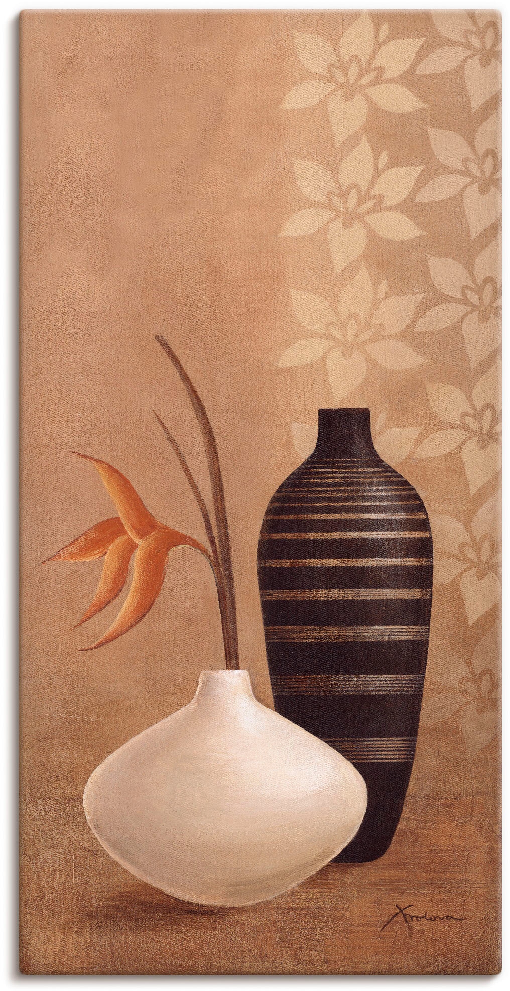 Image of Artland Leinwandbild "Bauschige Vasen" Vasen & Töpfe 1 Stk. tlg. auf Holzrahmen gespannt