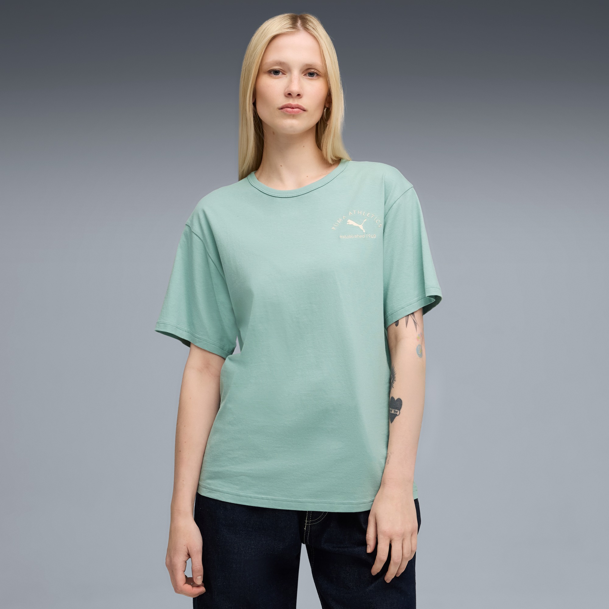 Image of PUMA T-Shirt "CLASS RELAXED TEE" Kurzarm, ohne Verschluss, Rundhalsausschnitt