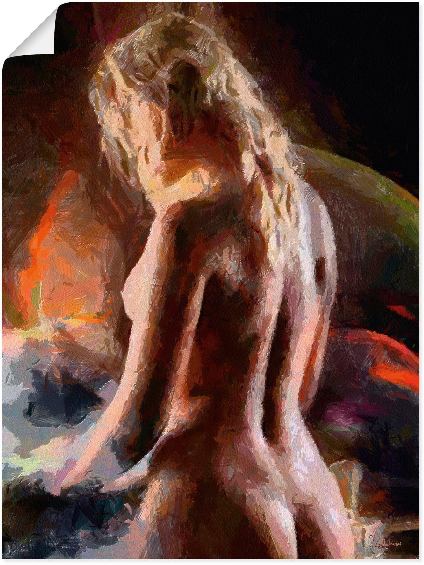 Image of Artland Poster "Nackt von hinten" Erotische Bilder 1 Stk. tlg. ohne Rahmen