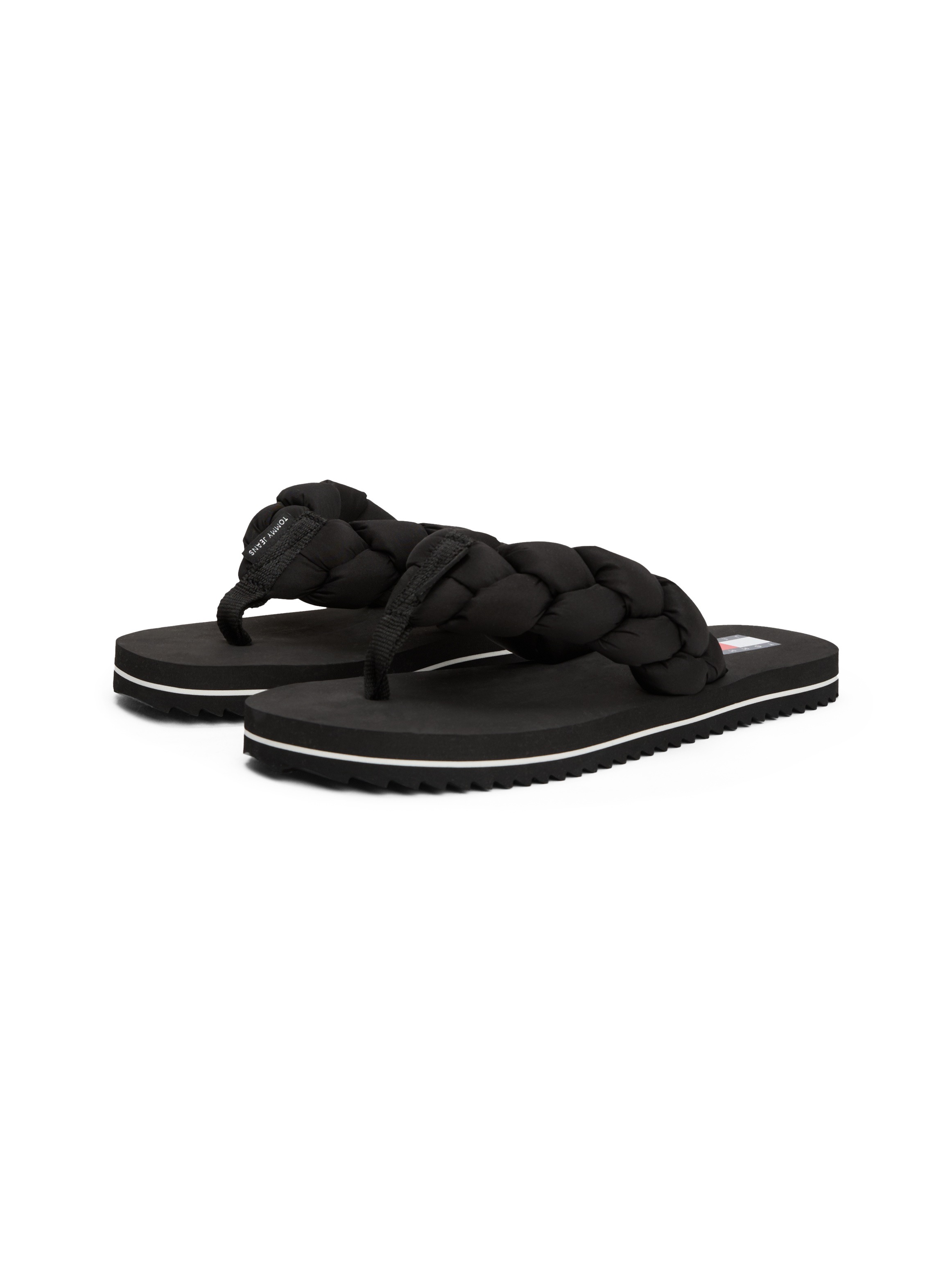 Image of Tommy Jeans Zehentrenner "BRAIDED THONG BEACH SANDAL", Dianette, Sommerschuh mit geflochtener, wattierter Bandage