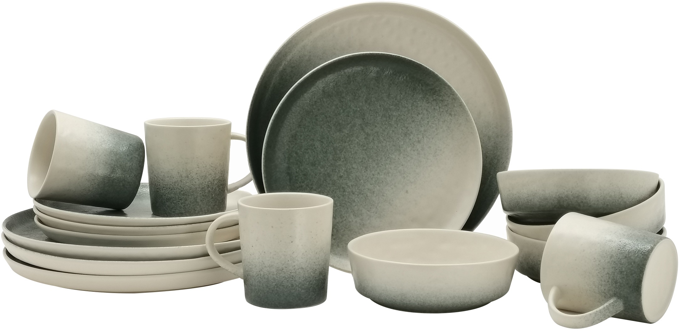 Image of andas Kombiservice »Attusa«, (Set, 16 tlg., Speiseteller, Frühstücksteller, Müsli Schale, Kaffeebecher), handmade Charakter bei Ackermann Versand Schweiz