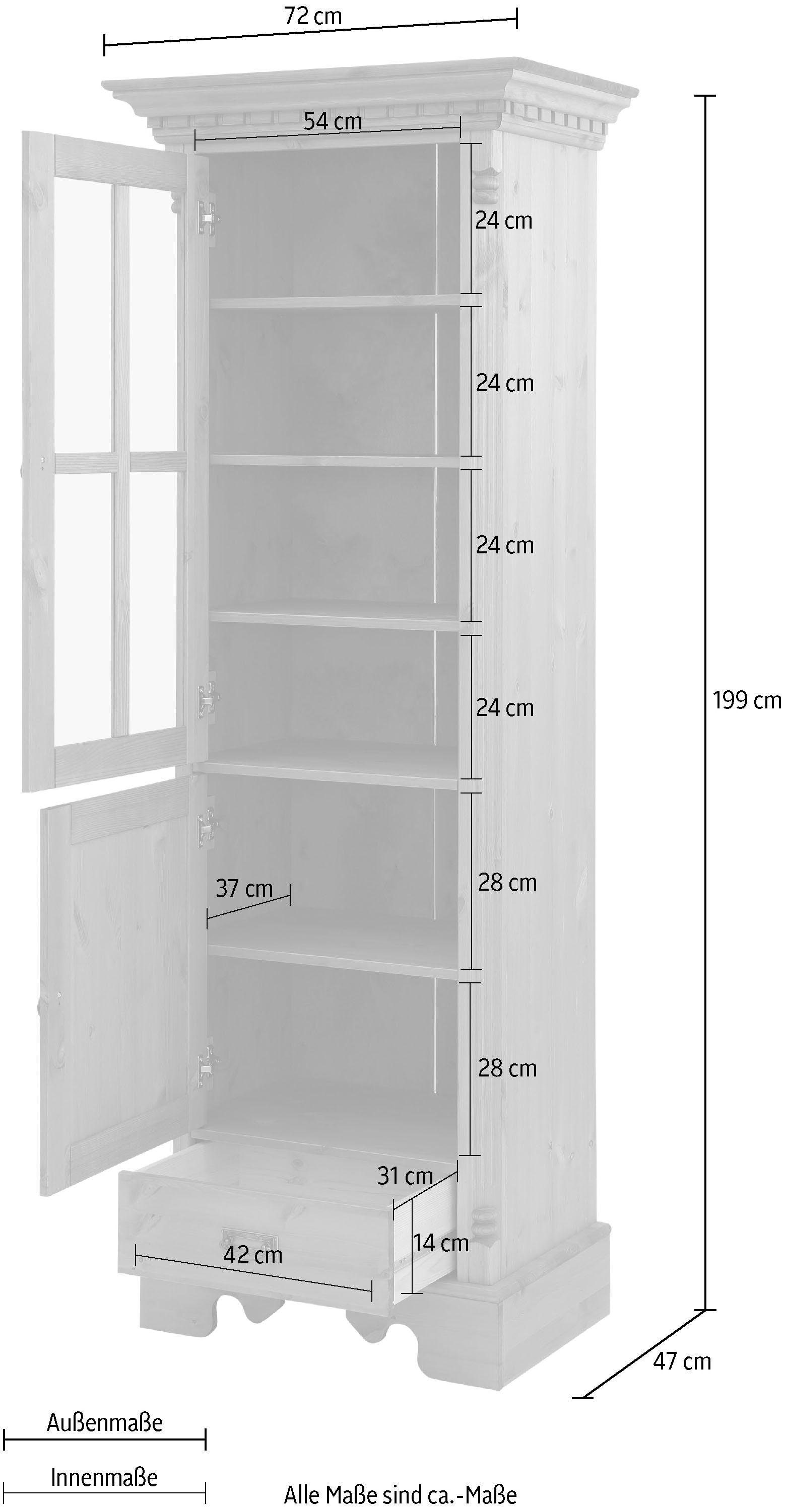 GOODproduct Vitrine »Milan« Höhe 199 cm, Massivholz, FSC®-zertifiziert