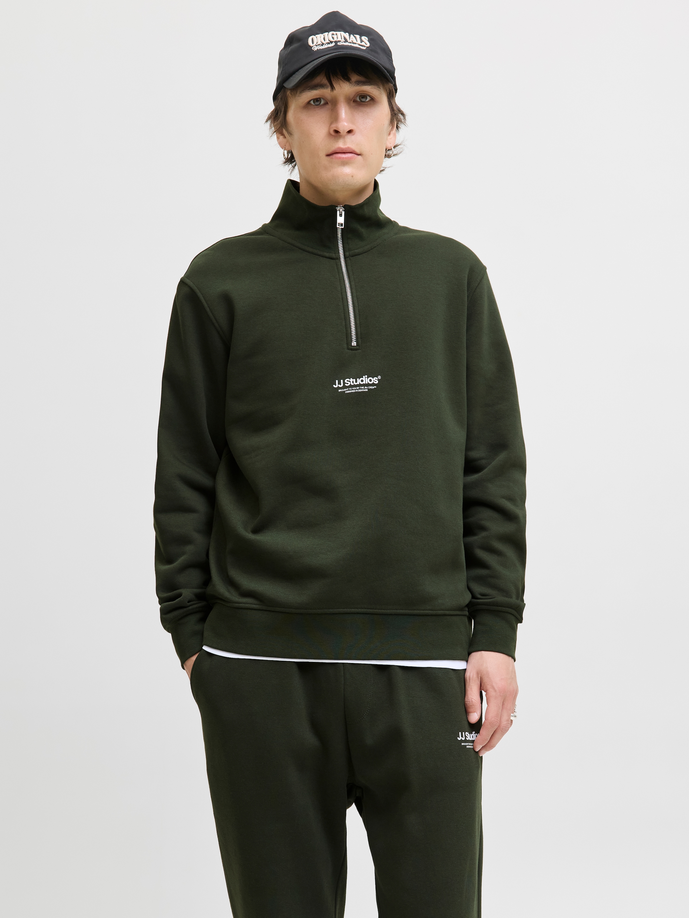 Jack & Jones Sweatshirt »JJESOHO SWEAT QUARTER ZIP HN NOOS«, Baumwollmischung, relaxed fit
