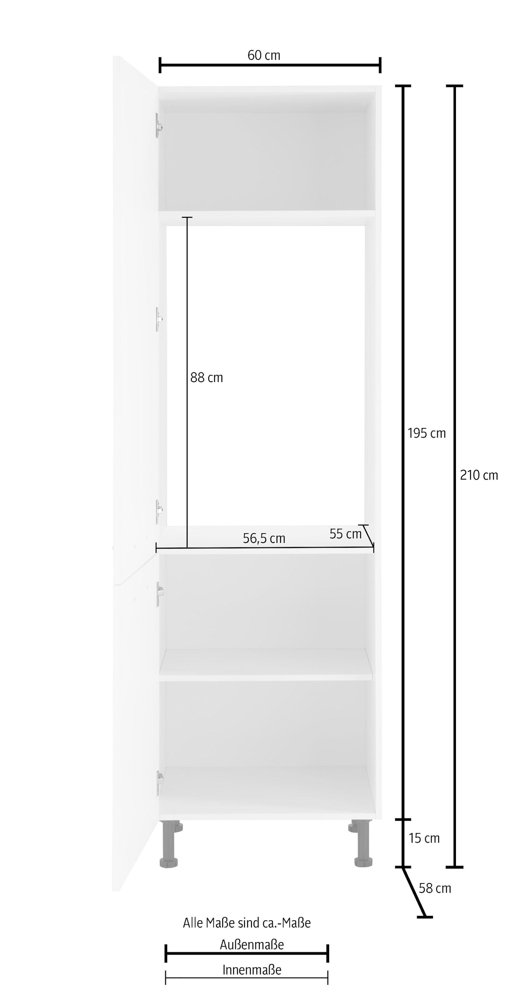 wiho Küchen Kühlumbauschrank »Ela«, Breite 60 cm, höhenverstellbare Füsse