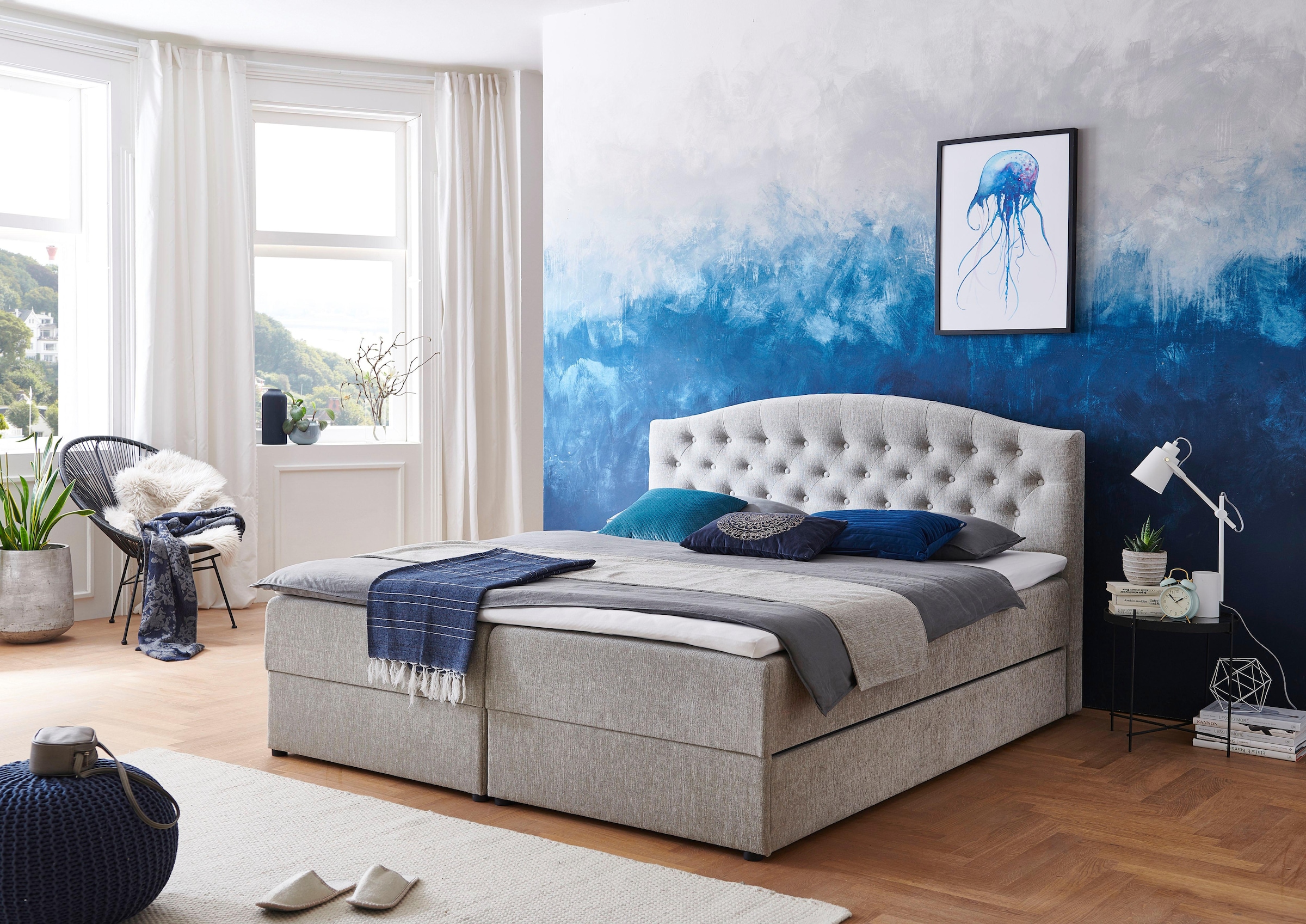 ATLANTIC home collection Boxspringbett »Lotte«, mit Topper, Bettkasten und Gästebett