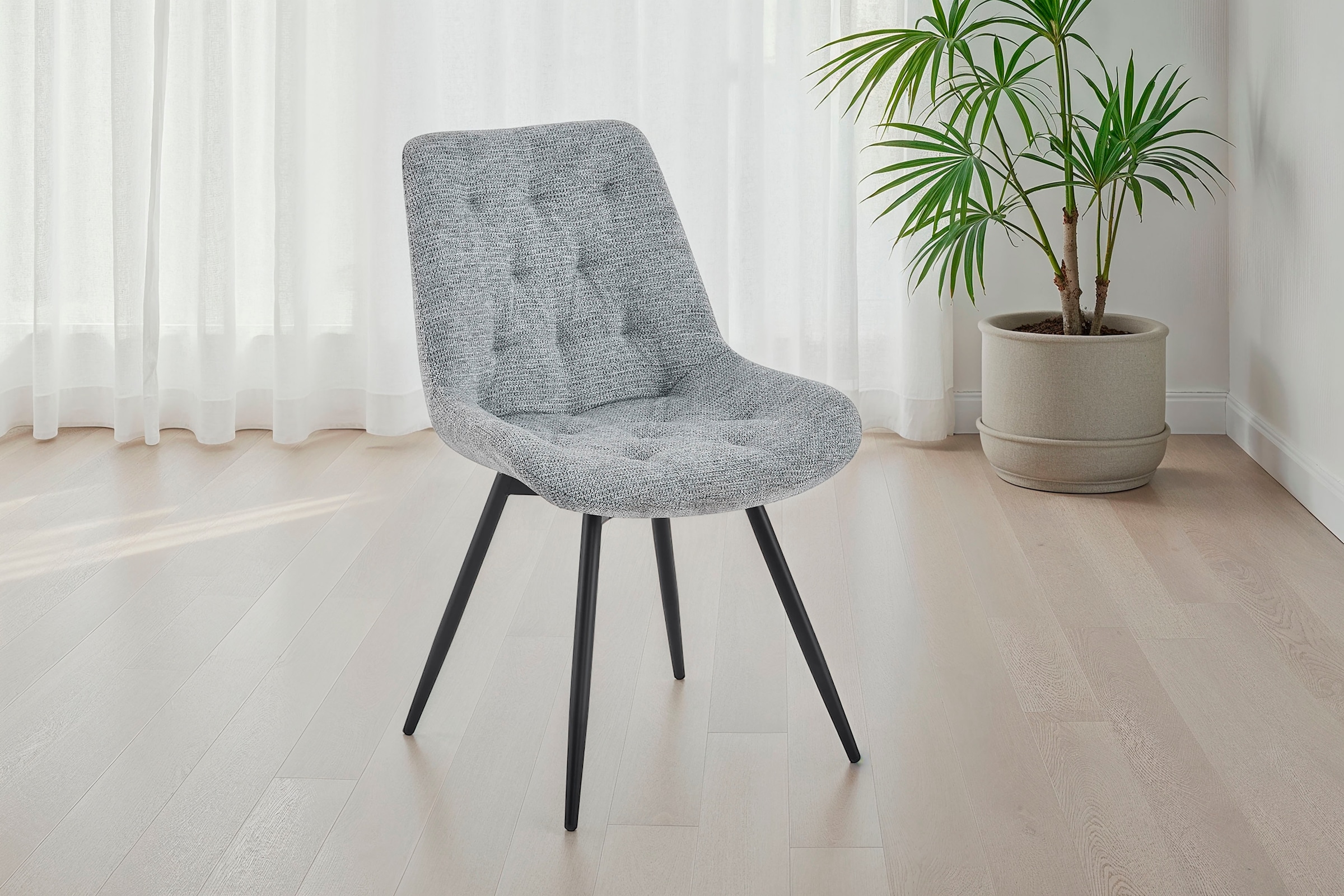 byLIVING Chaise de salle à manger »Aragon« (Ensemble) 2 cuis360 Grad drehbarer Stuhl, hochwertiger Webstoffbezug mit Steppung