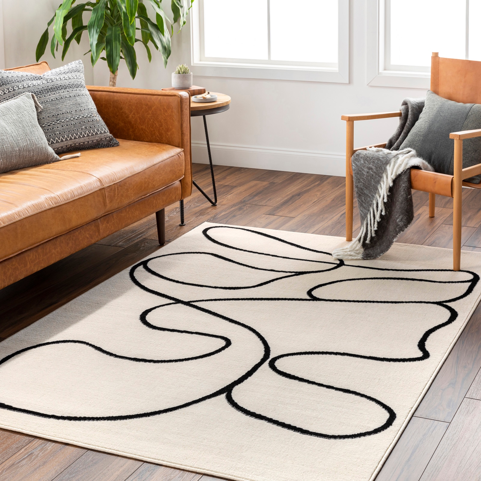 Image of Livabliss Teppich "KANO" rechteckig 11 mm Höhe Skandinavischer Teppich, Kurzflor Boho-Wohnzimmerteppich, Läufer
