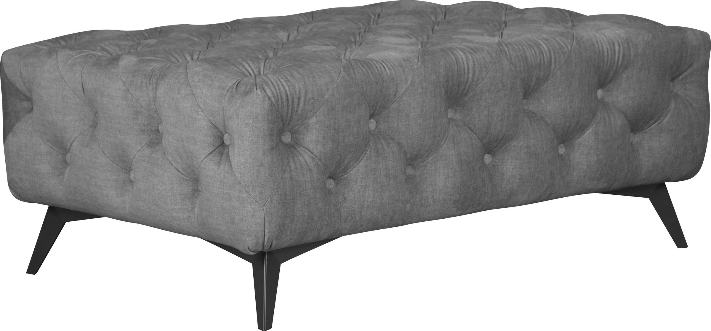 Leonique Polsterhocker »Glynis«, aufwändige Knopfheftung, moderne Chesterfield Optik, Fussfarbe wählbar