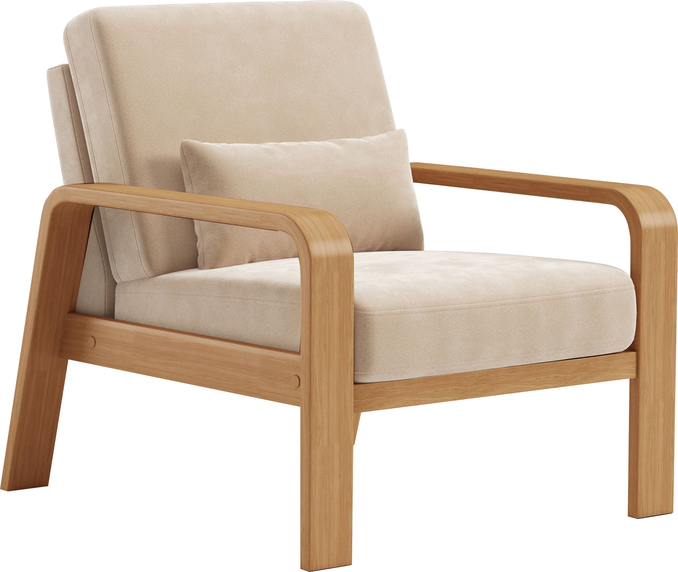 sit&more Sessel »Kolding«, Armlehnen aus eichefarbigem Buchenholz, verschiedene Bezüge und Farben