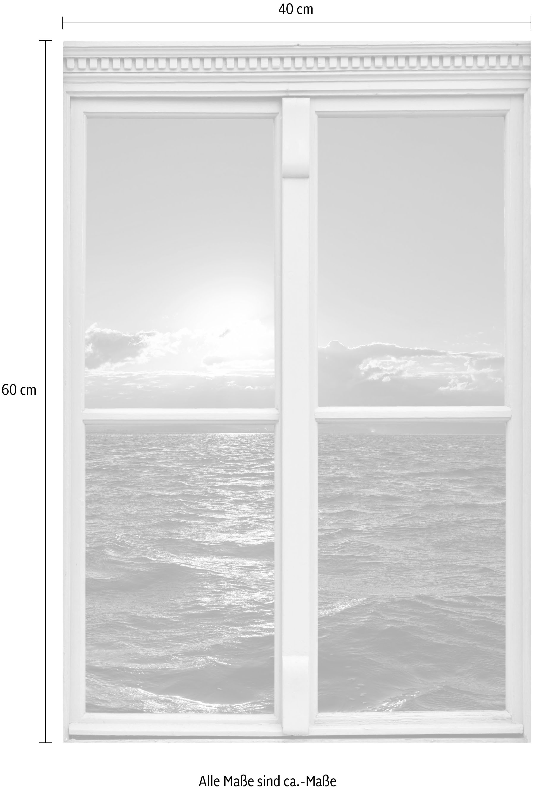 queence Wandsticker »Meer« Wandsticker, Wandbild, selbstklebend, 3D, Fenster