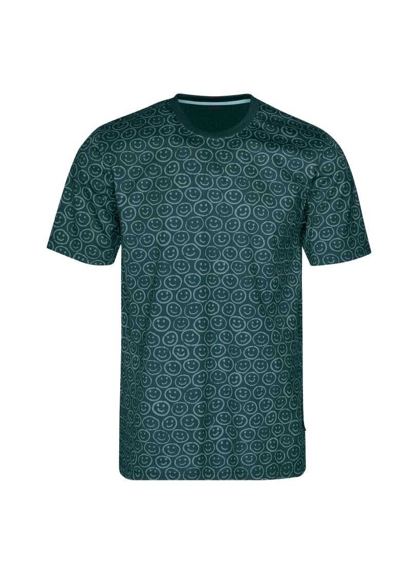 Trigema T-Shirt »TRIGEMA T-Shirt mit freundlichem Smiley-Muster«, (1 tlg.)