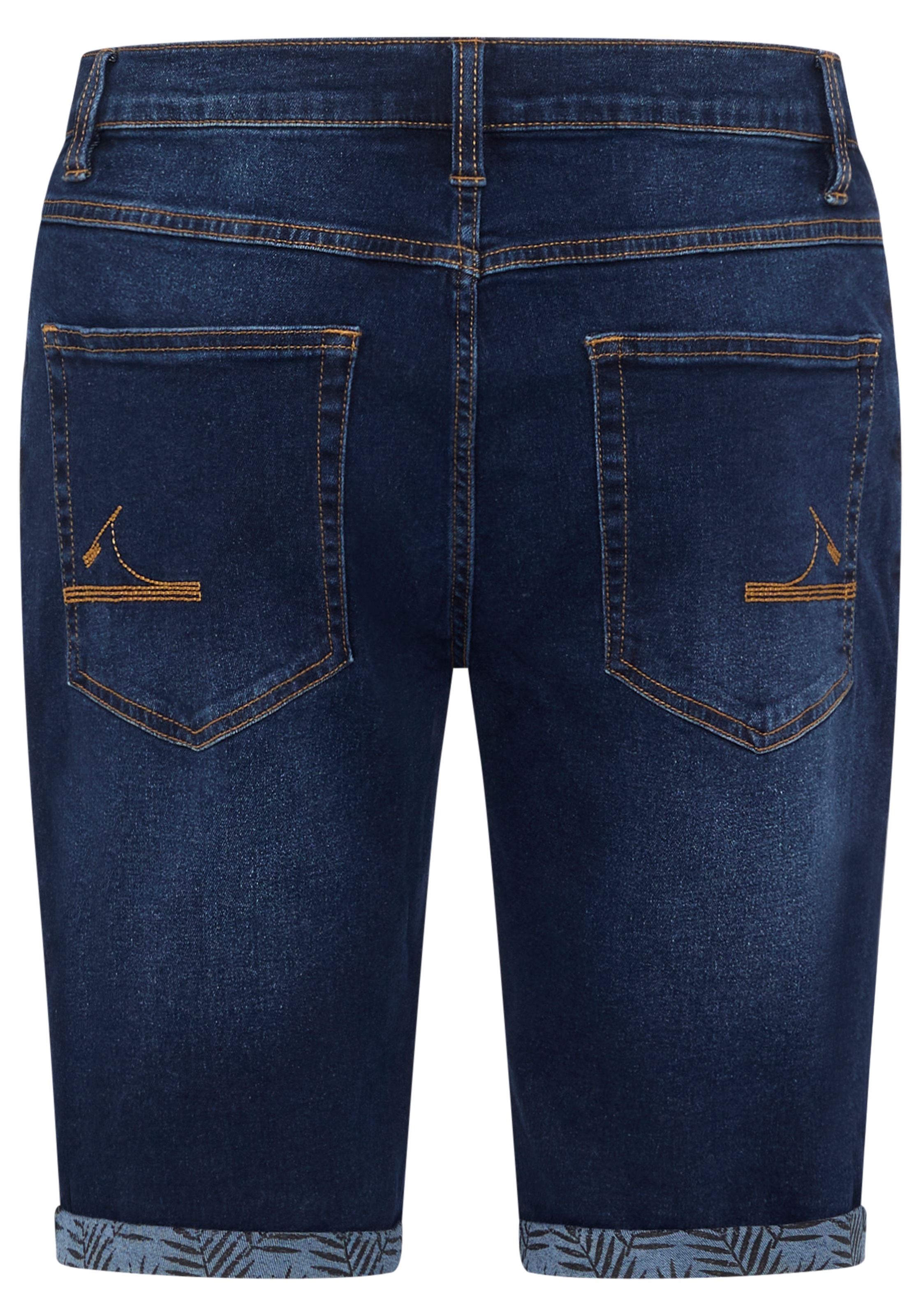 DELMAO Jeansshorts gerade geschnittene Beine, Regular-Fit, kniefreie Länge